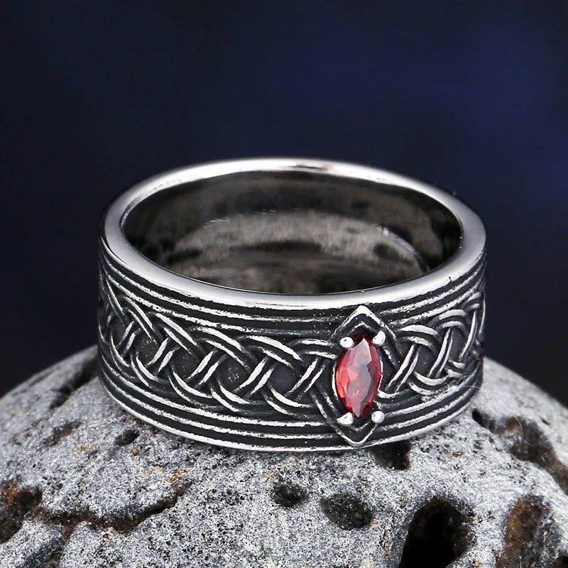 Jewelry Creative Red Gemstone Ring Size ONE SIZE - 5 Thumbnail