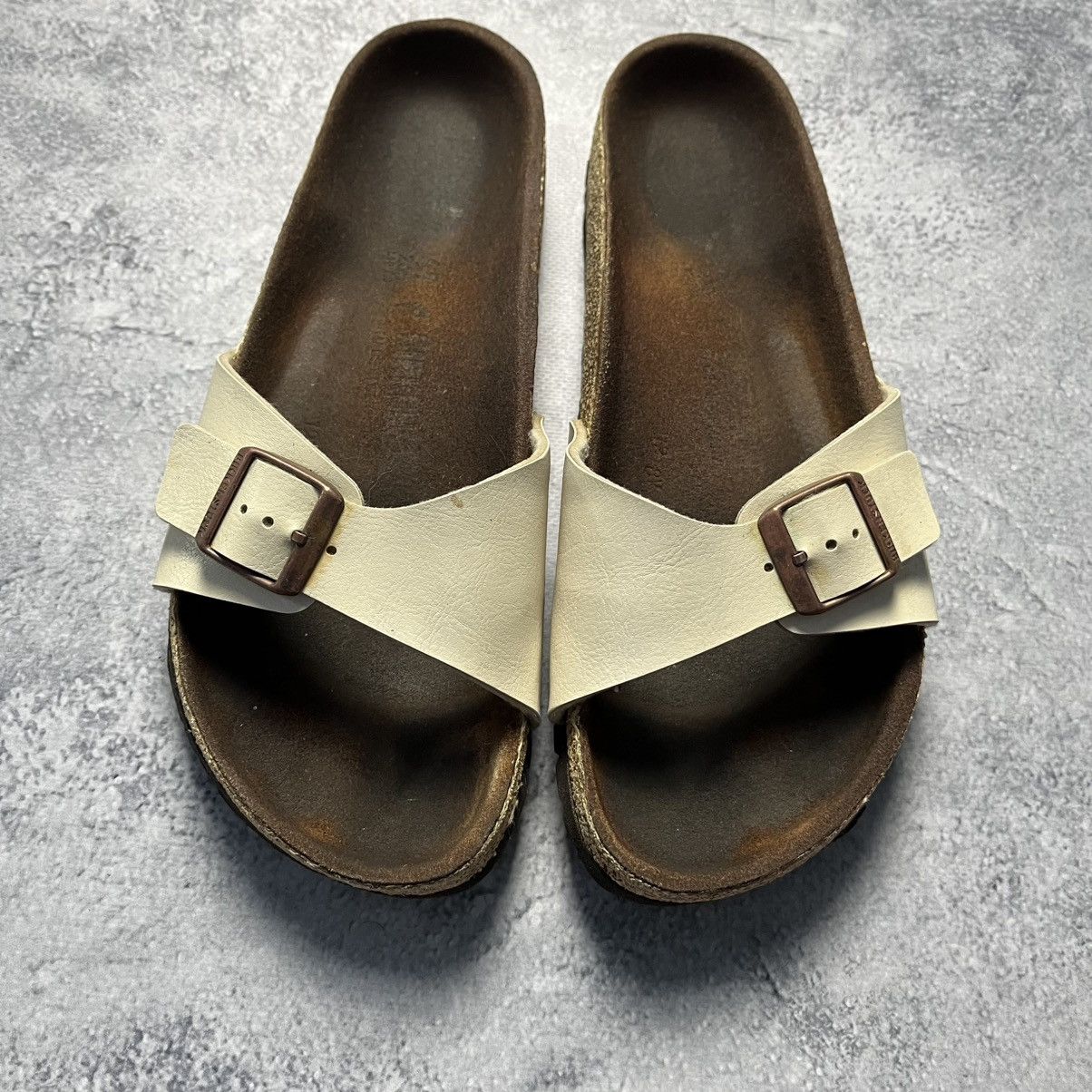 Birkenstock Birkenstock Madrid Birko-Flor Graceful Pearl White Sandals Size US 11 / IT 41 - 3 Thumbnail