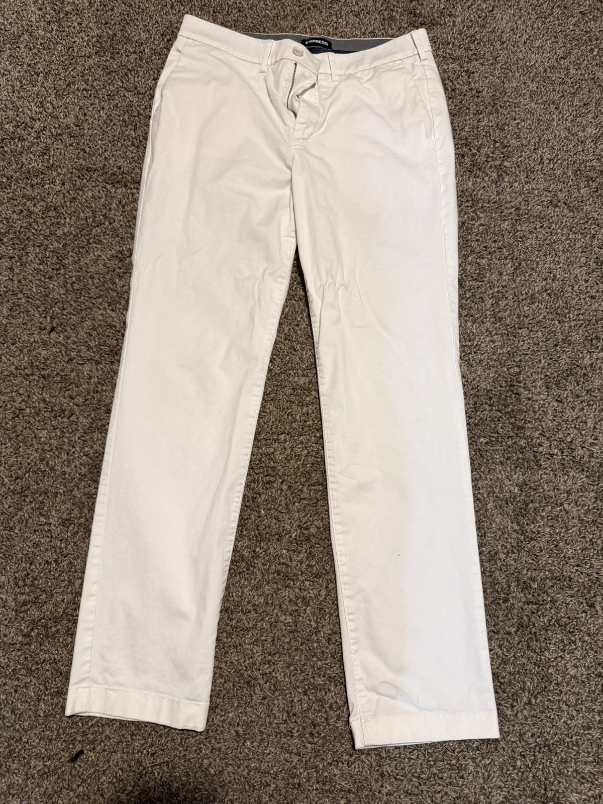 Express Express White Slim Fit Hyper Stretch Pants Size US 32 / EU 48 - 1 Thumbnail