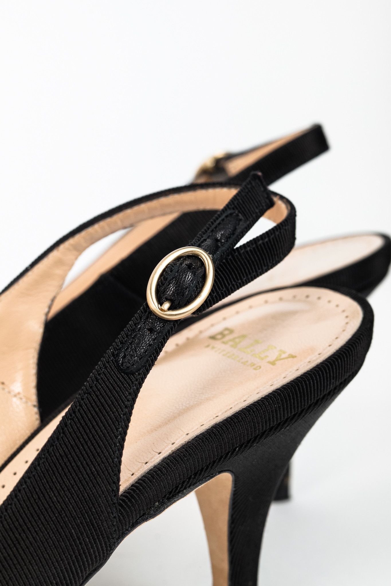 Bally Bally Ciel Black Fabric Slingback Pointed-Toe Heels Size US 5.5 / IT 35.5 - 9 Thumbnail