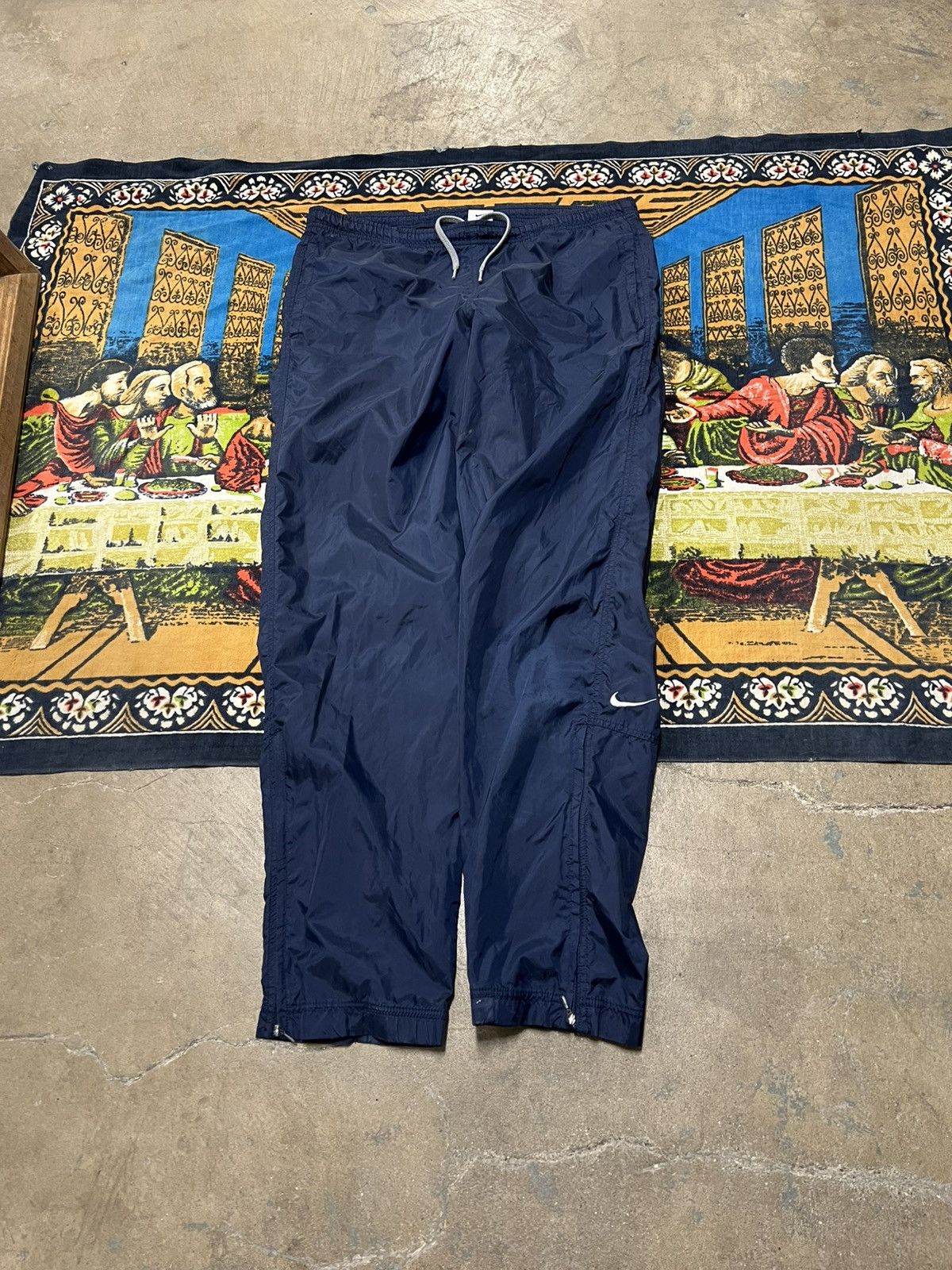 Nike Vintage Nike navy track pants Size medium baggy cuffed y2k Size US 32 / EU 48 - 3 Thumbnail