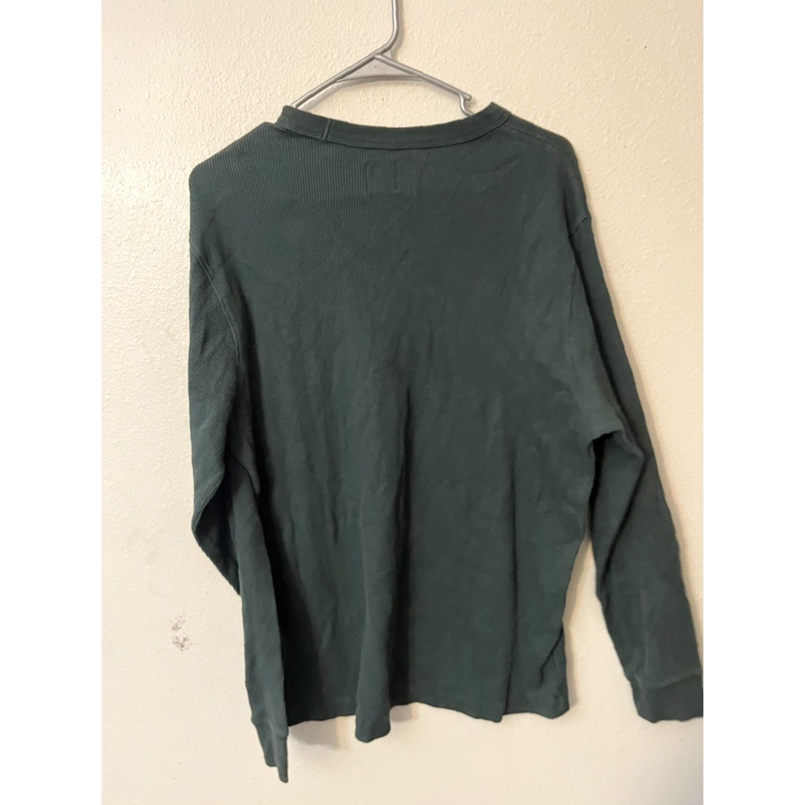 Gap Gap Mens T-Shirt Long Sleeve Shirt L Green Knit Cotton Waffle Classic Fit 90s Designer Retro Vintage Men Size US L / EU 52-54 / 3 - 3 Thumbnail