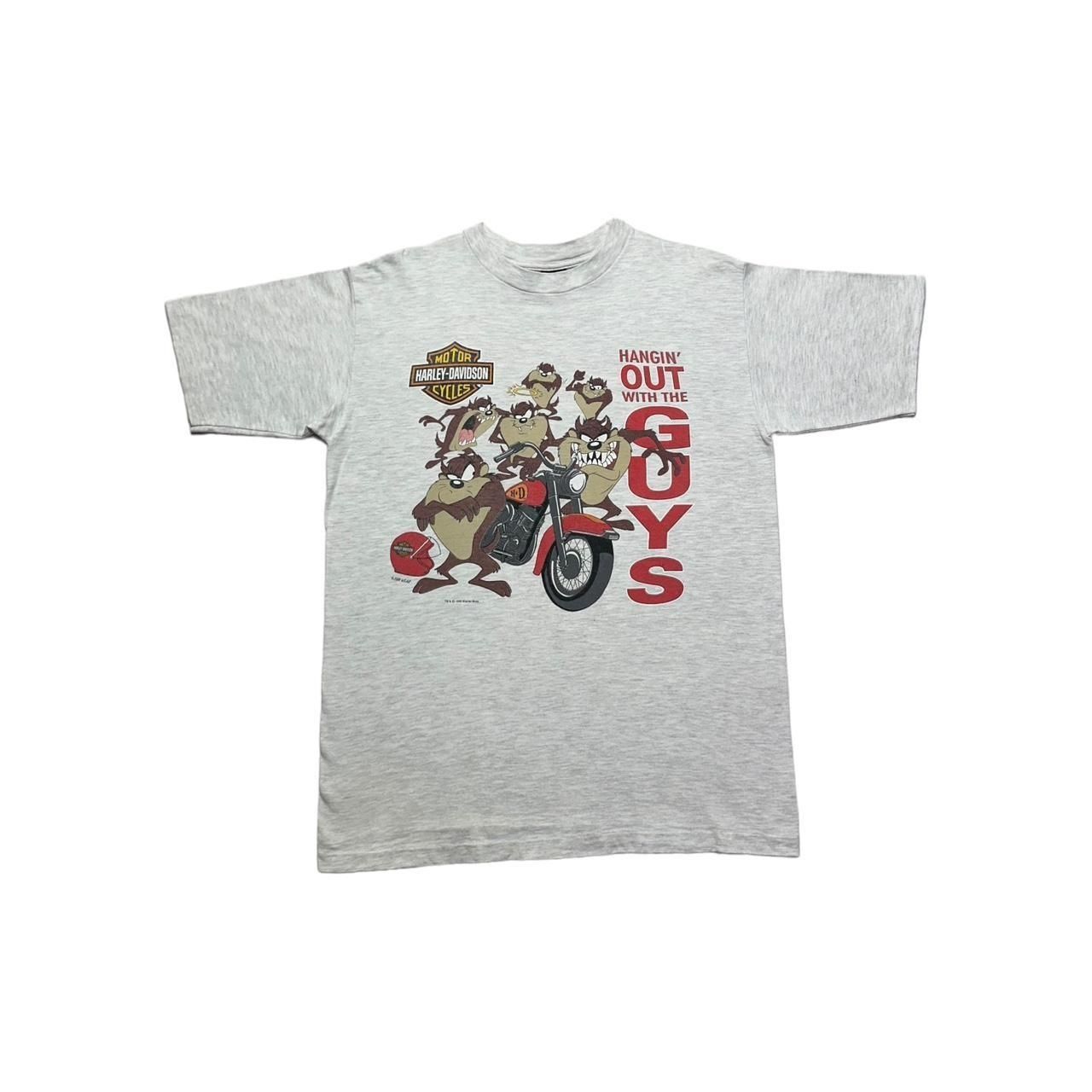 Harley Davidson × Vintage × Warner Bros Vintage Taz Harley Davidson Hanging out with the Guys T-Shir Size US L / EU 52-54 / 3 - 1 Thumbnail