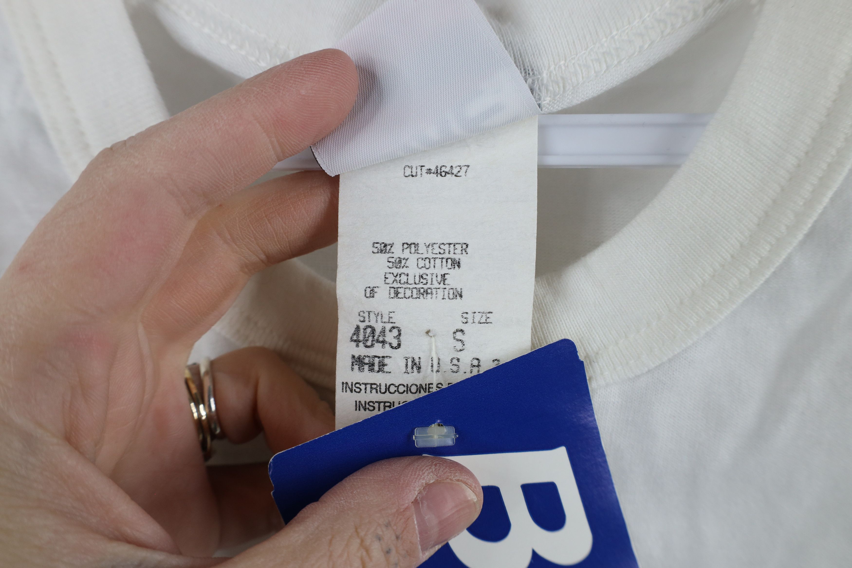 Vintage Deadstock Vintage 90s Streetwear Henley T-Shirt White USA Size US S / EU 44-46 / 1 - 9 Thumbnail