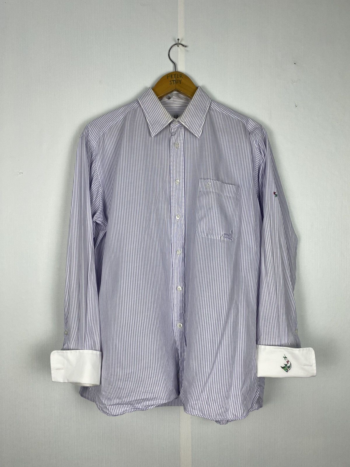 Alfred Dunhill Vintage Dunhill Ordermade button ups shirt Size US L / EU 52-54 / 3 - 2 Thumbnail