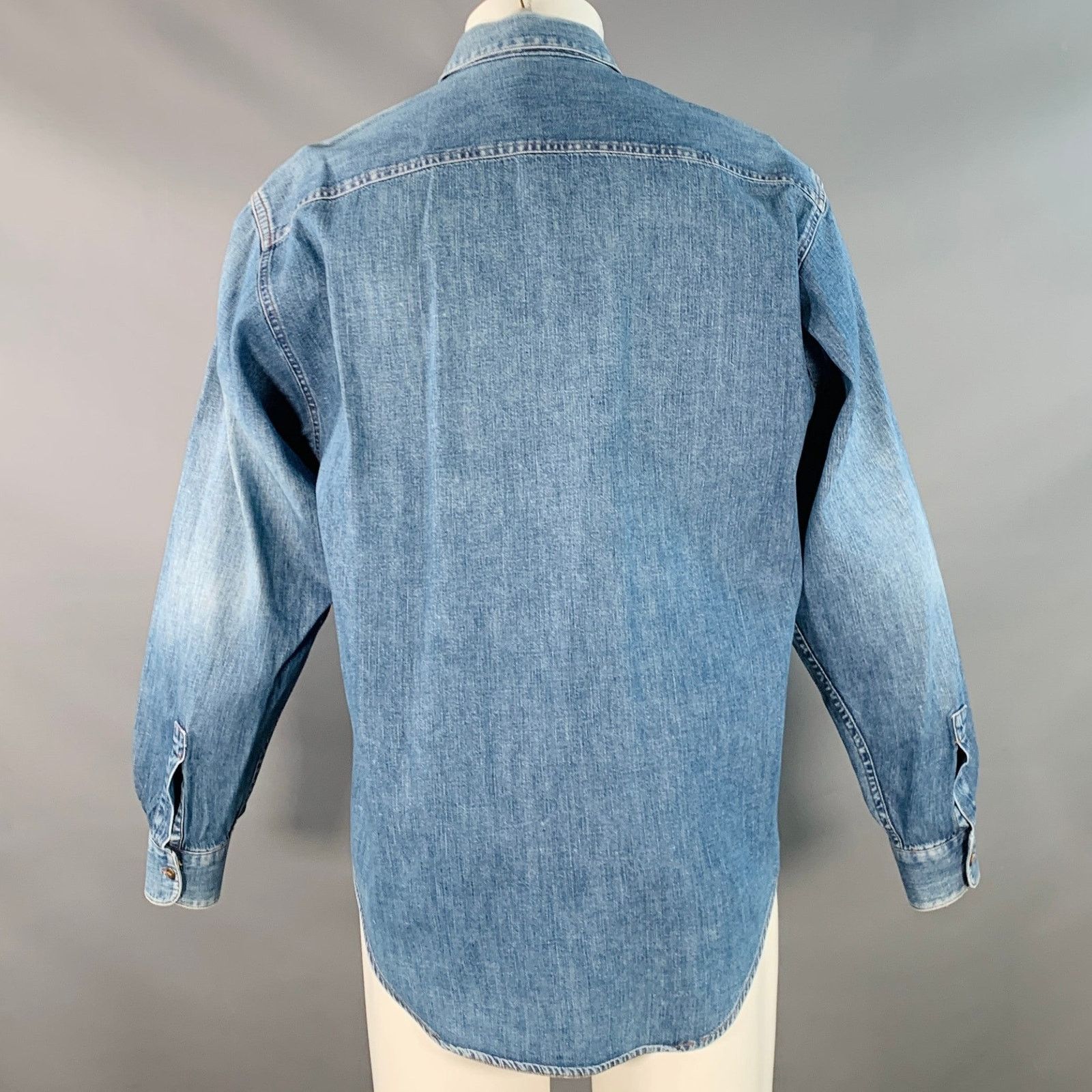 Marithe + Francois Girbaud Vintage Size S Blue Cotton Denim Long Sleeve Shirt Size US S / EU 44-46 / 1 - 4 Thumbnail