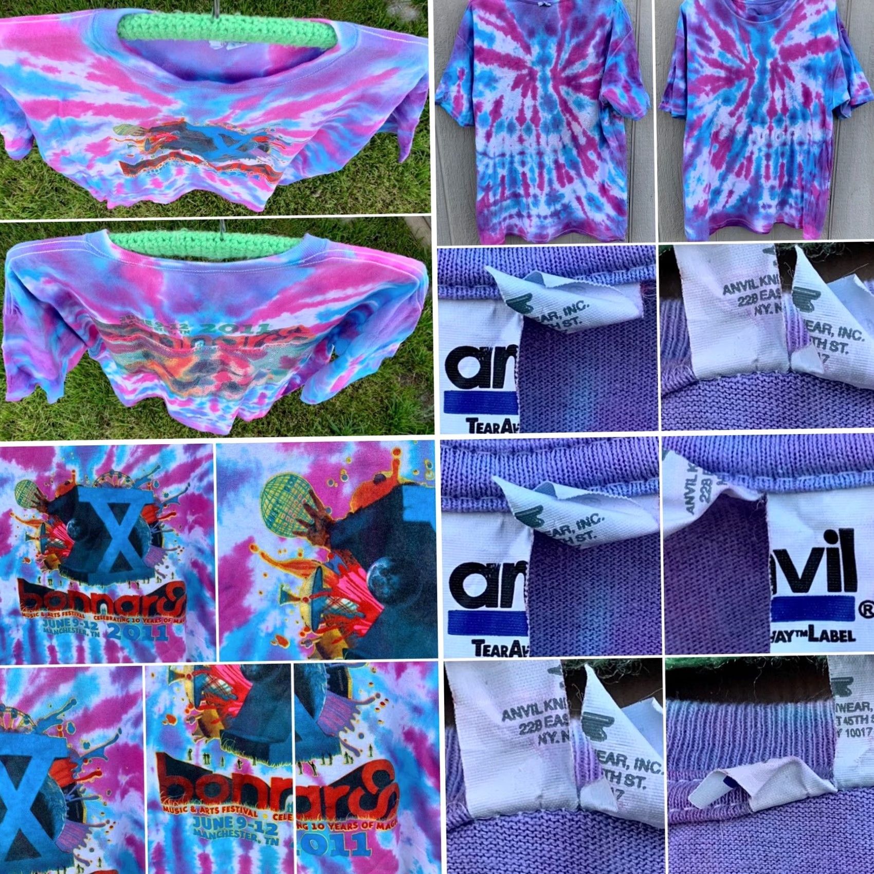 Anvil Bonnaroo Music & Arts Festival T-Shirt 2011 2XL Multicolor Short Sleeve Crew Neck Anvil Gel?? Size US XXL / EU 58 / 5 - 7 Thumbnail