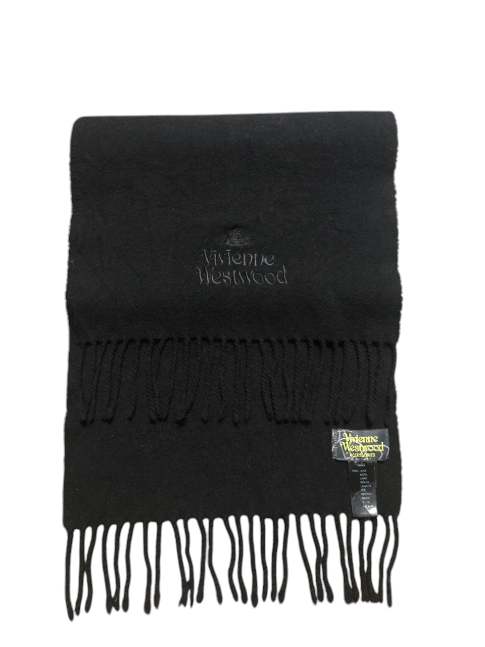 Vivienne Westwood 💥Vivienne Westwood Embroidered Logo Wool Black Muffler Size ONE SIZE - 1 Thumbnail