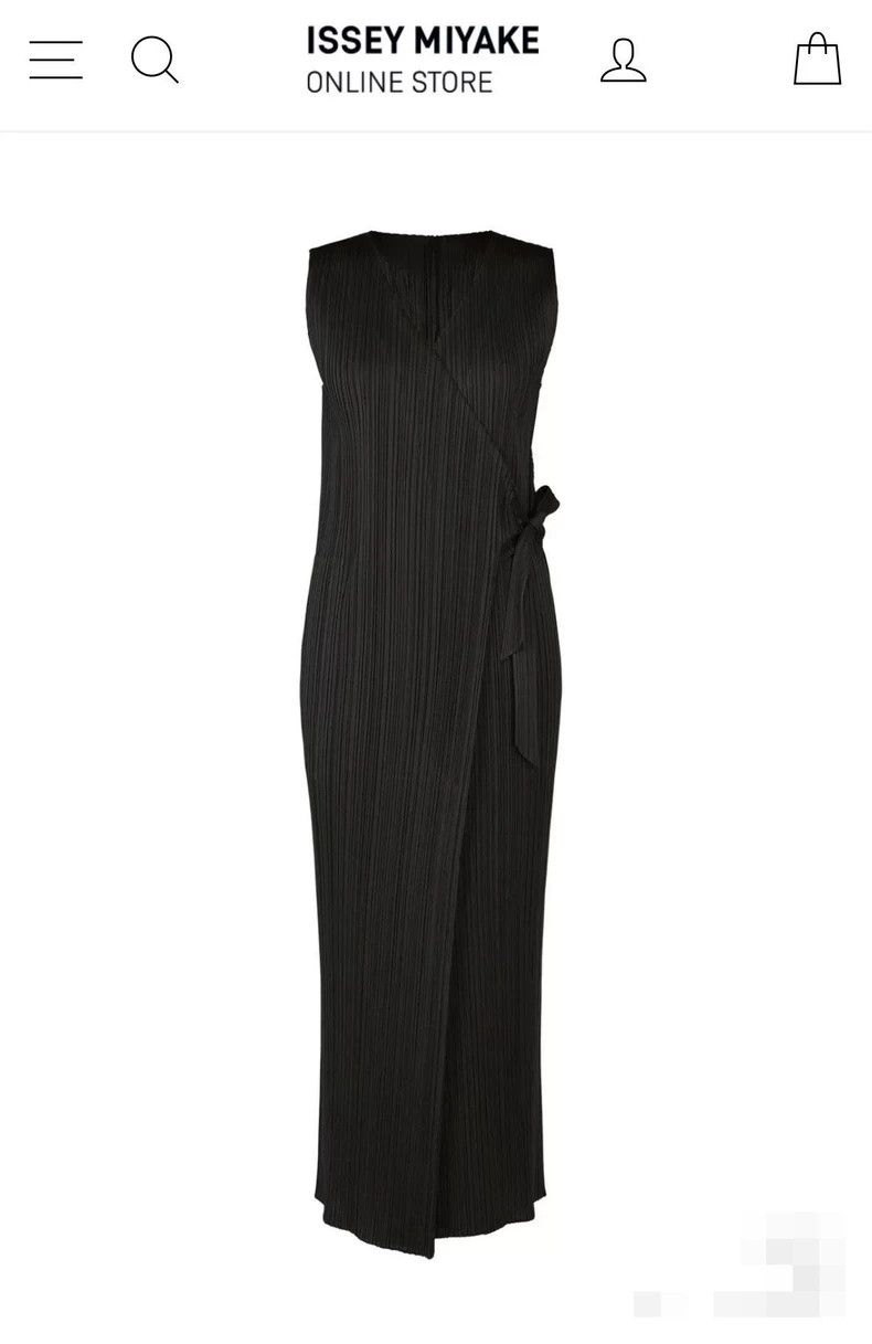 Issey Miyake Issey Miyake size:4 Sleeveless black pleated dress Size L / US 10 / IT 46 - 1 Thumbnail
