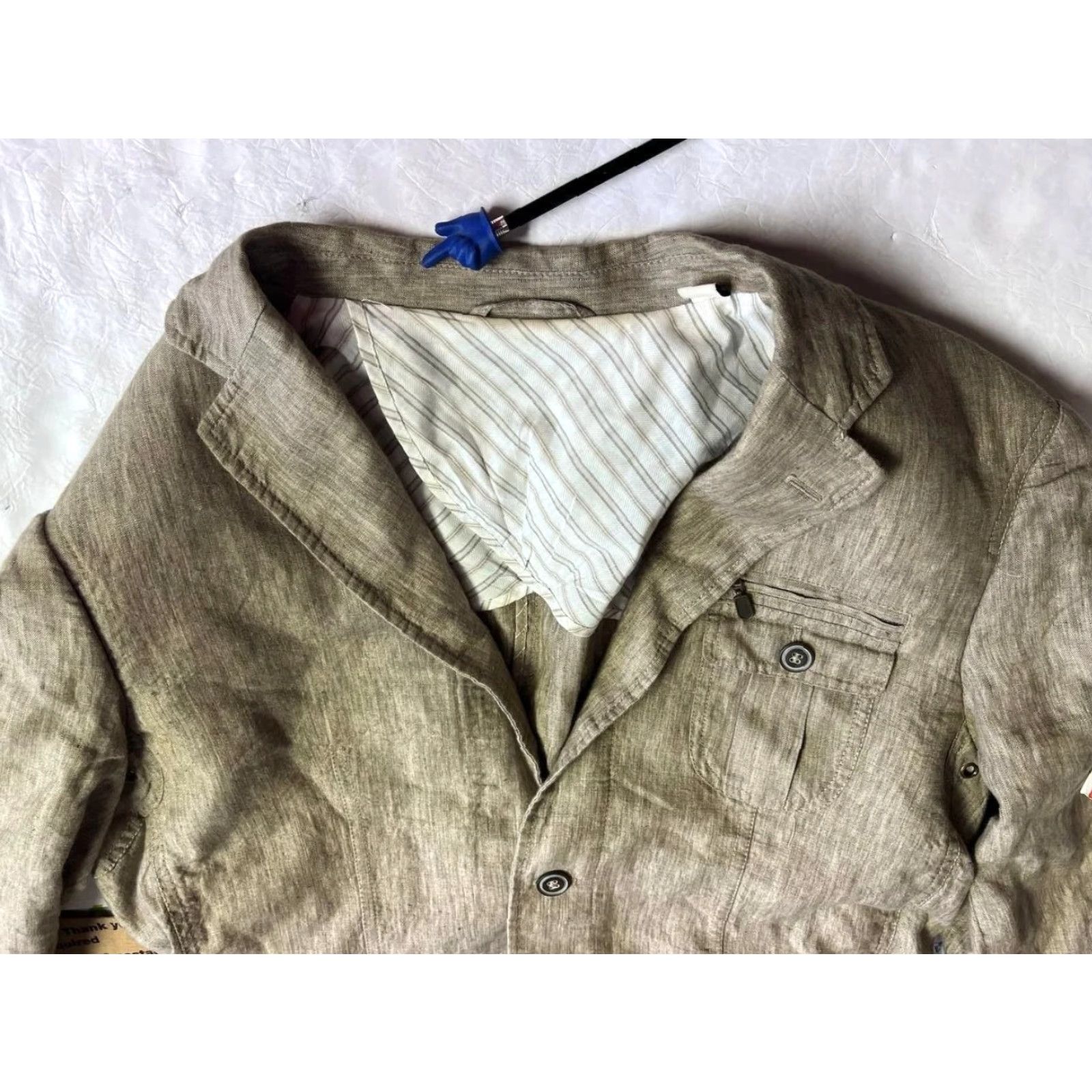 Joseph Abboud Joseph Abboud Blazer Mens Linen Ivory Summer Size M Blazer Sport Coat Beige Two Button Linen Blazer Men Ivory Summer Jacket M Size 40R - 6 Thumbnail