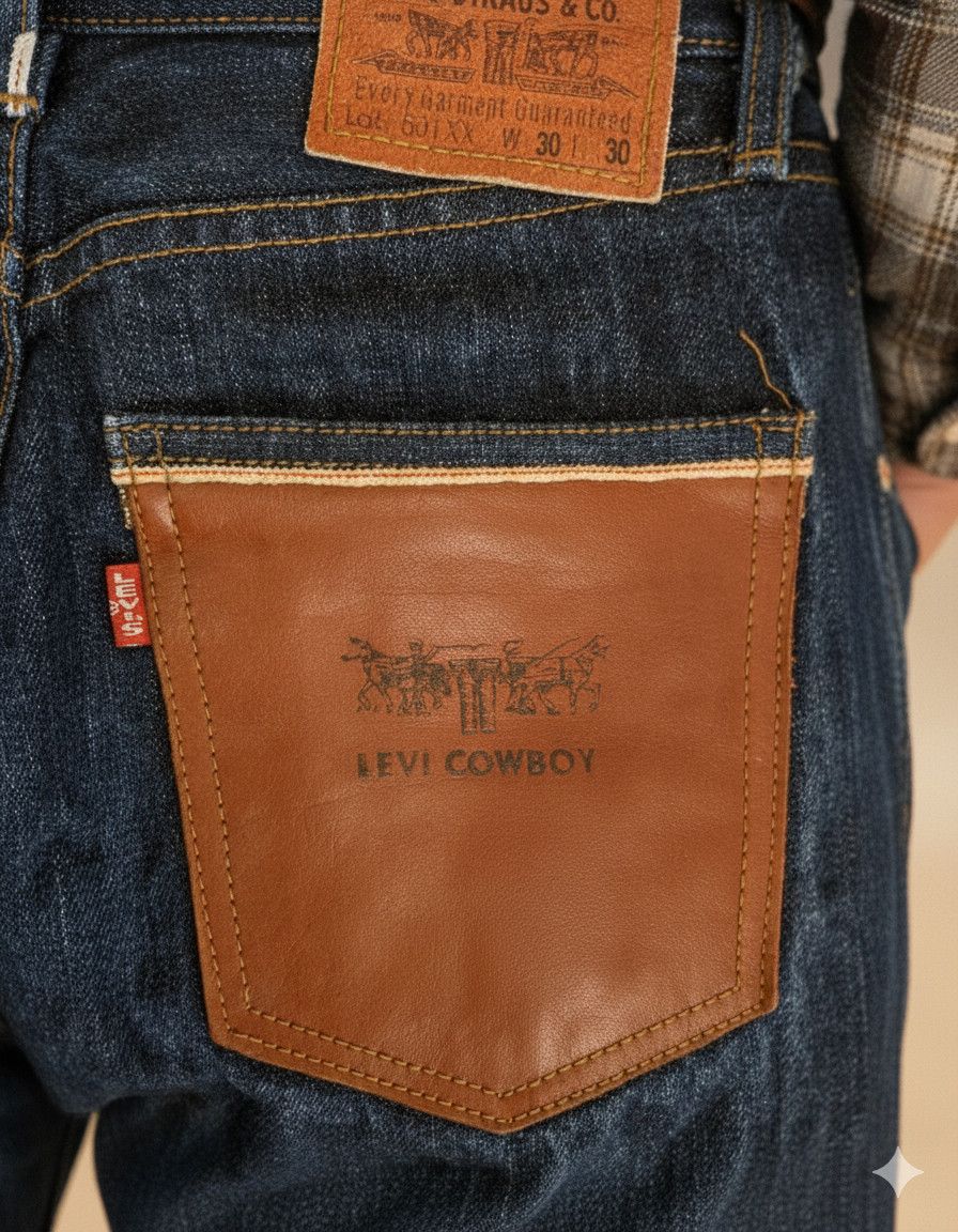 Levi's VTG 90 LEVI'S 501XX Big E Selvedge Denim Jeans Logo Pocket Size US 30 / EU 46 - 7 Thumbnail