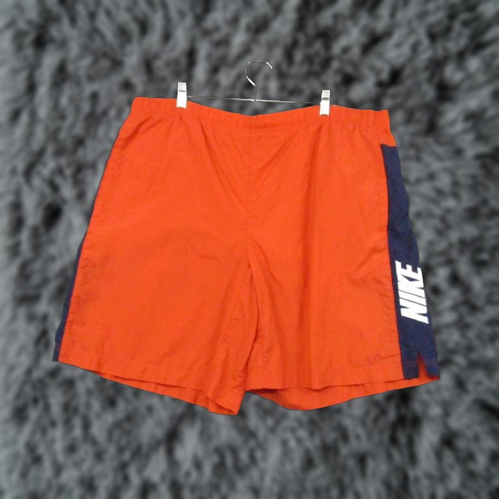 Nike Nike Swim Shorts XL Men Bathing Bottom Orange Nave Blue Colorblock Drawstring Size US 36 / EU 52 - 1 Thumbnail