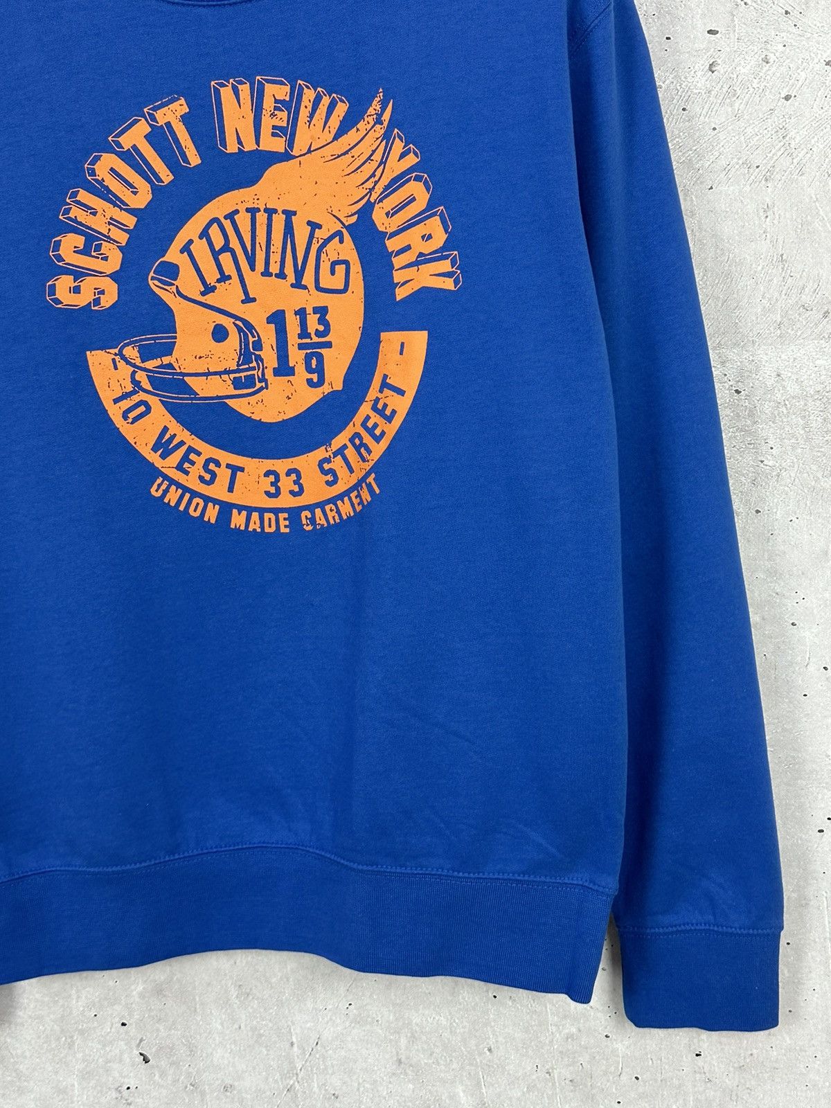 Designer × Schott Schott NY Logo Blue Long Sleeve Cotton Sweatshirt Size US M / EU 48-50 / 2 - 4 Thumbnail