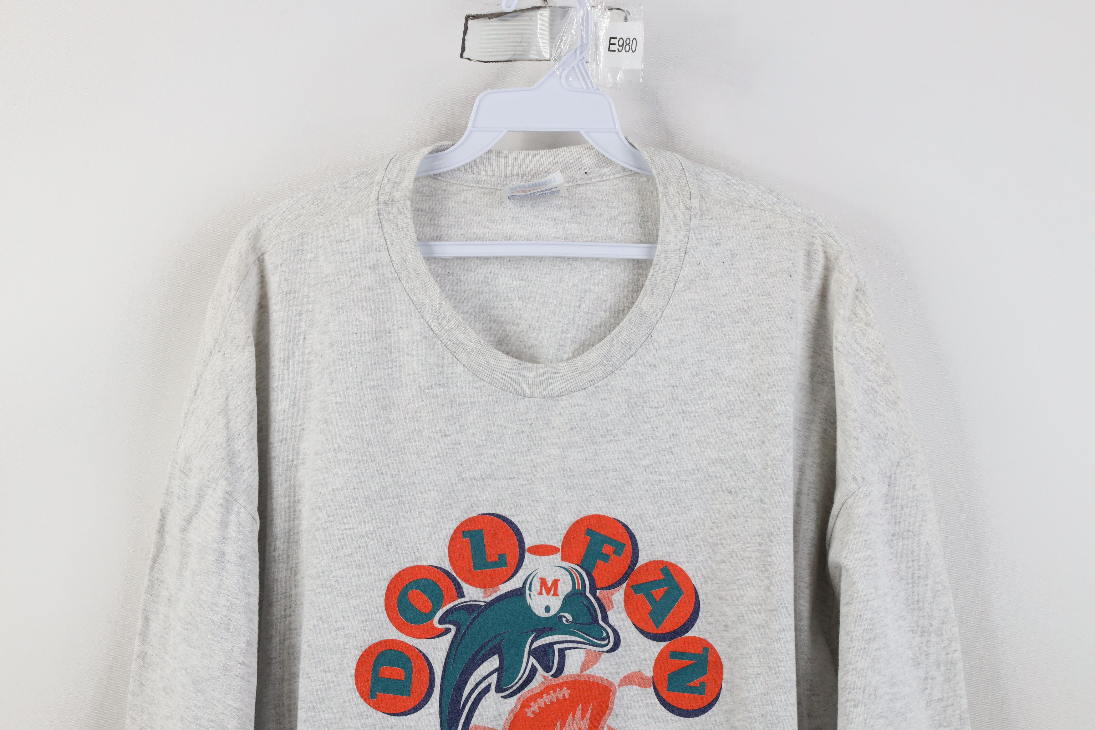 Vintage Vintage Y2K 2001 Miami Dolphins Football T-Shirt Gray Size US XXL / EU 58 / 5 - 2 Thumbnail