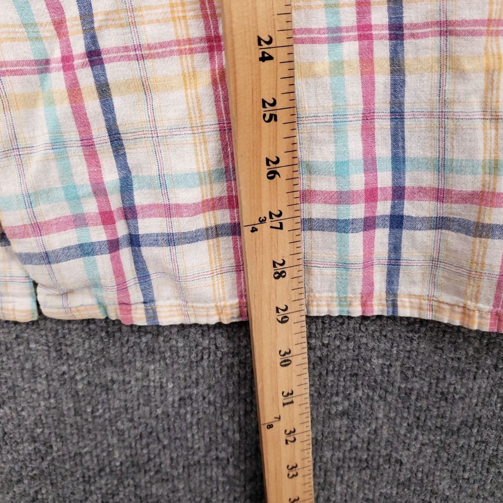 Vintage Alan Flusser White Plaid Linen Button Up Shirt Mens XL Short Sleeve Size US XL / EU 56 / 4 - 7 Thumbnail