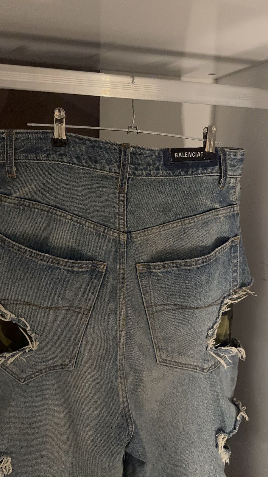 Balenciaga ✅Balenciaga Slashed Layer double distressed jeans blue/camo Size US 30 / EU 46 - 5 Thumbnail
