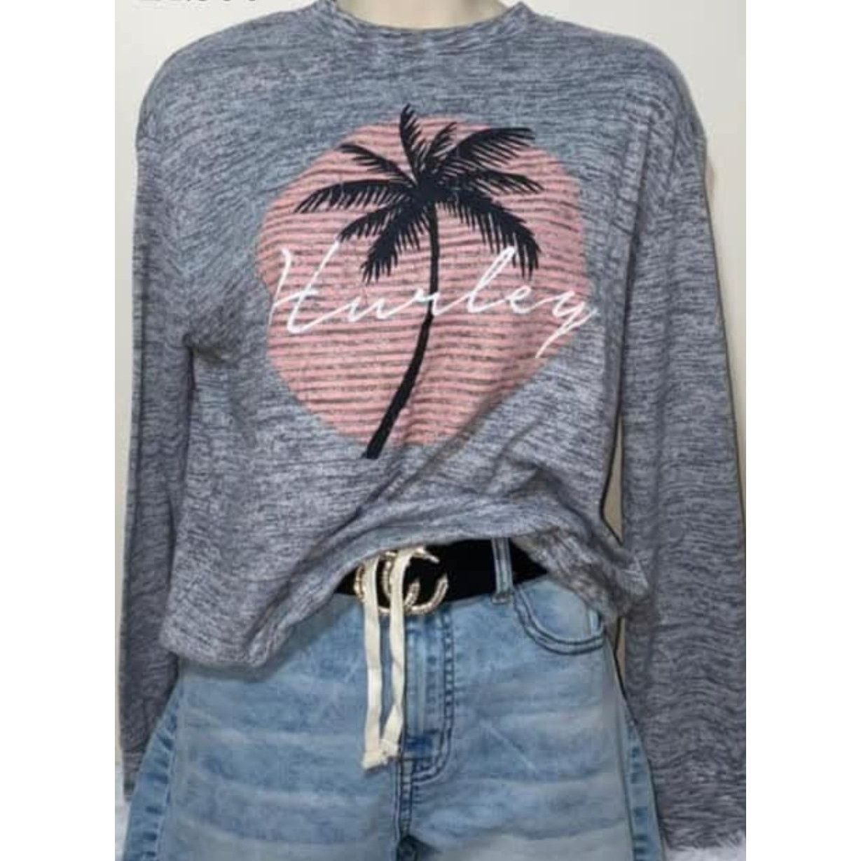 Hurley Hurley Heather Grey Long Sleeve Graphic T-Shirt - Large Size L / US 10 / IT 46 - 1 Thumbnail