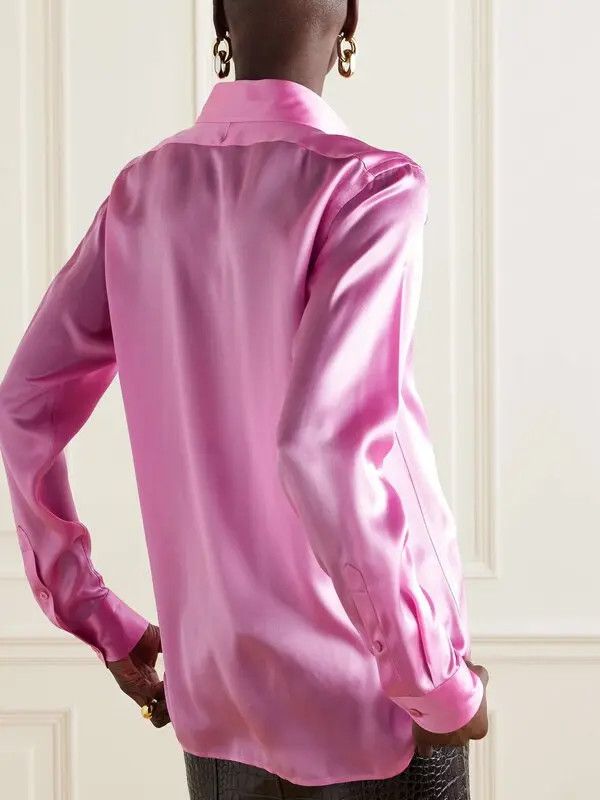 Tom Ford o1y0226 Silk Shirt in Pink Size XS / US 0-2 / IT 36-38 - 3 Thumbnail