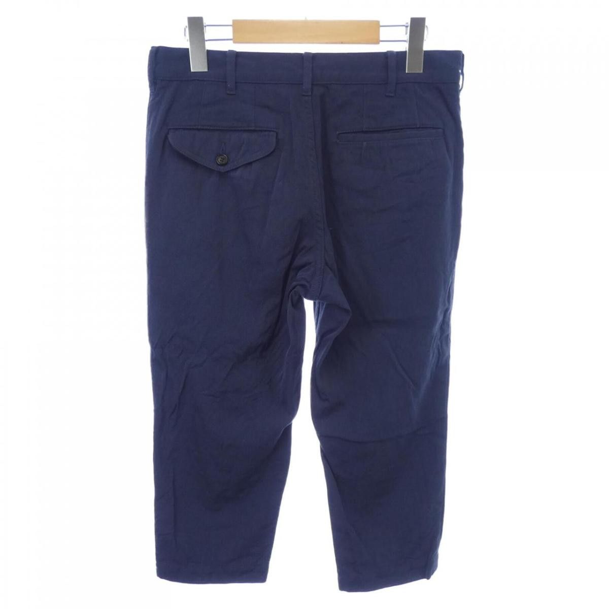Comme des Garcons Homme Cropped Pants Plain Cotton Long Navy Size US 29 - 2 Thumbnail