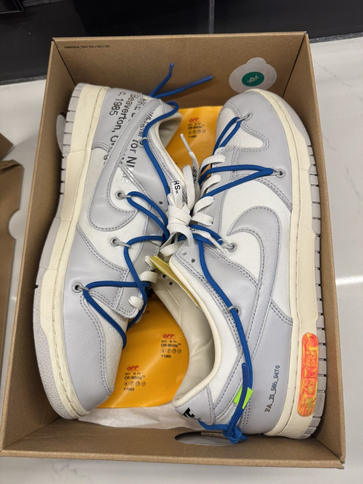 Nike × Off-White Nike x Off-White Dunk Low “Lot 10 of 50” / Blue Lace / US 13 Size US 13 / EU 46 - 9 Thumbnail