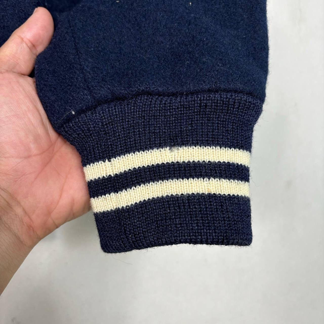 Other Thrashed 80s Caplan's Varsity Jacket Navy Zip Hood Sz 36 Size US XS / EU 42 / 0 - 10 Thumbnail