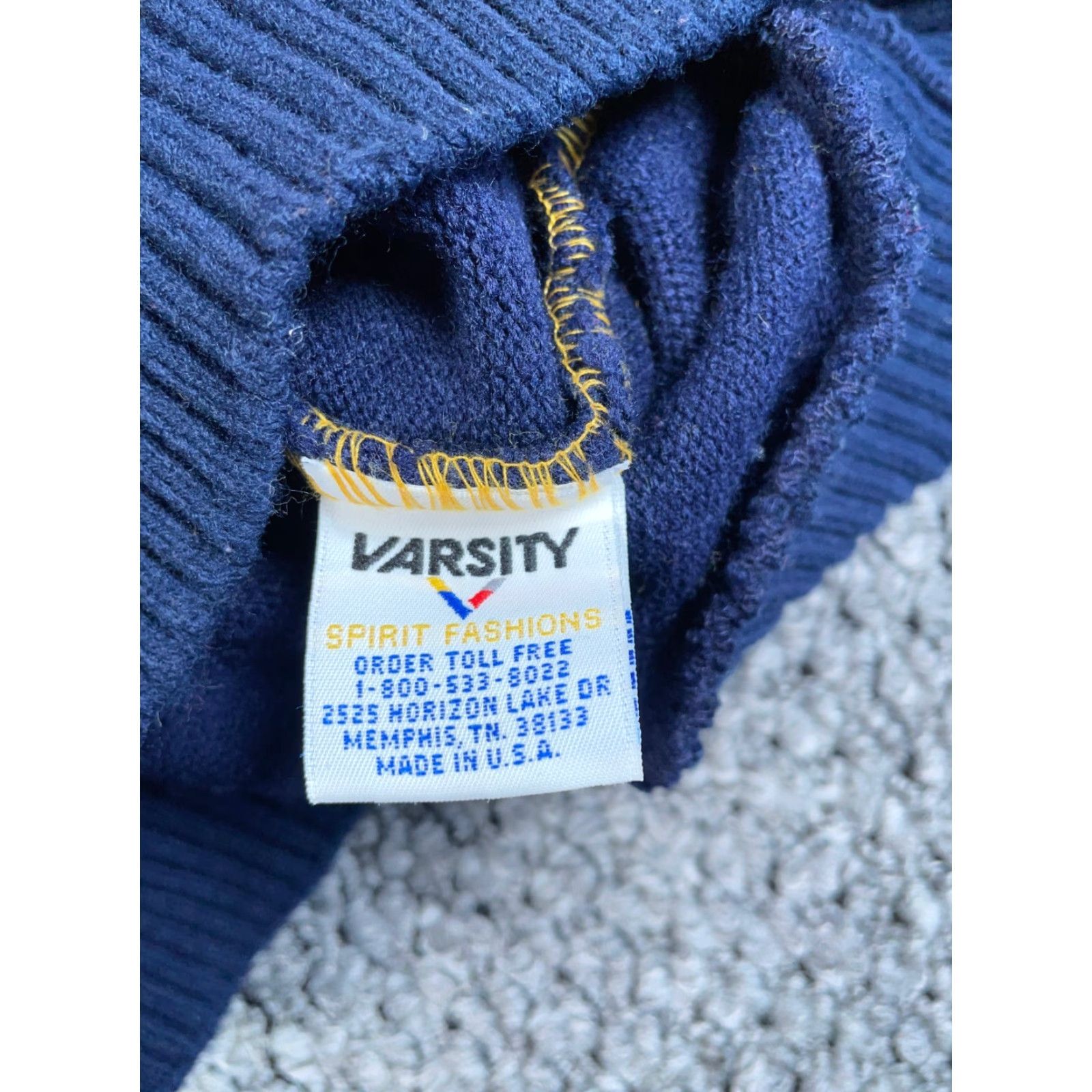 Vintage VINTAGE Varsity Sweater Shirt Women M Blue 80s 90s Preppy Retro Embroidered Knit Mock Neck Long Sleeve Pullover Casual USA Tag Size M / US 6-8 / IT 42-44 - 3 Thumbnail