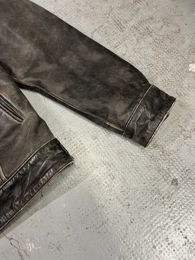 Gianfranco Ferre Gianfranco Ferré Eroded Grey Black Leather Trucker Jacket Size US L / EU 52-54 / 3 - 6 Thumbnail