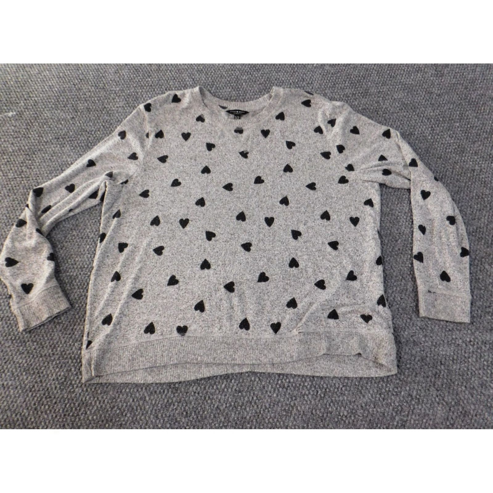 Lucky Brand Lucky Brand Sweater Womens XL Gray Crew Neck Geometric Embroidered Viscose Knit Pullover Regular Fit Long Sleeve Casual Size XL / US 12-14 / IT 48-50 - 3 Thumbnail