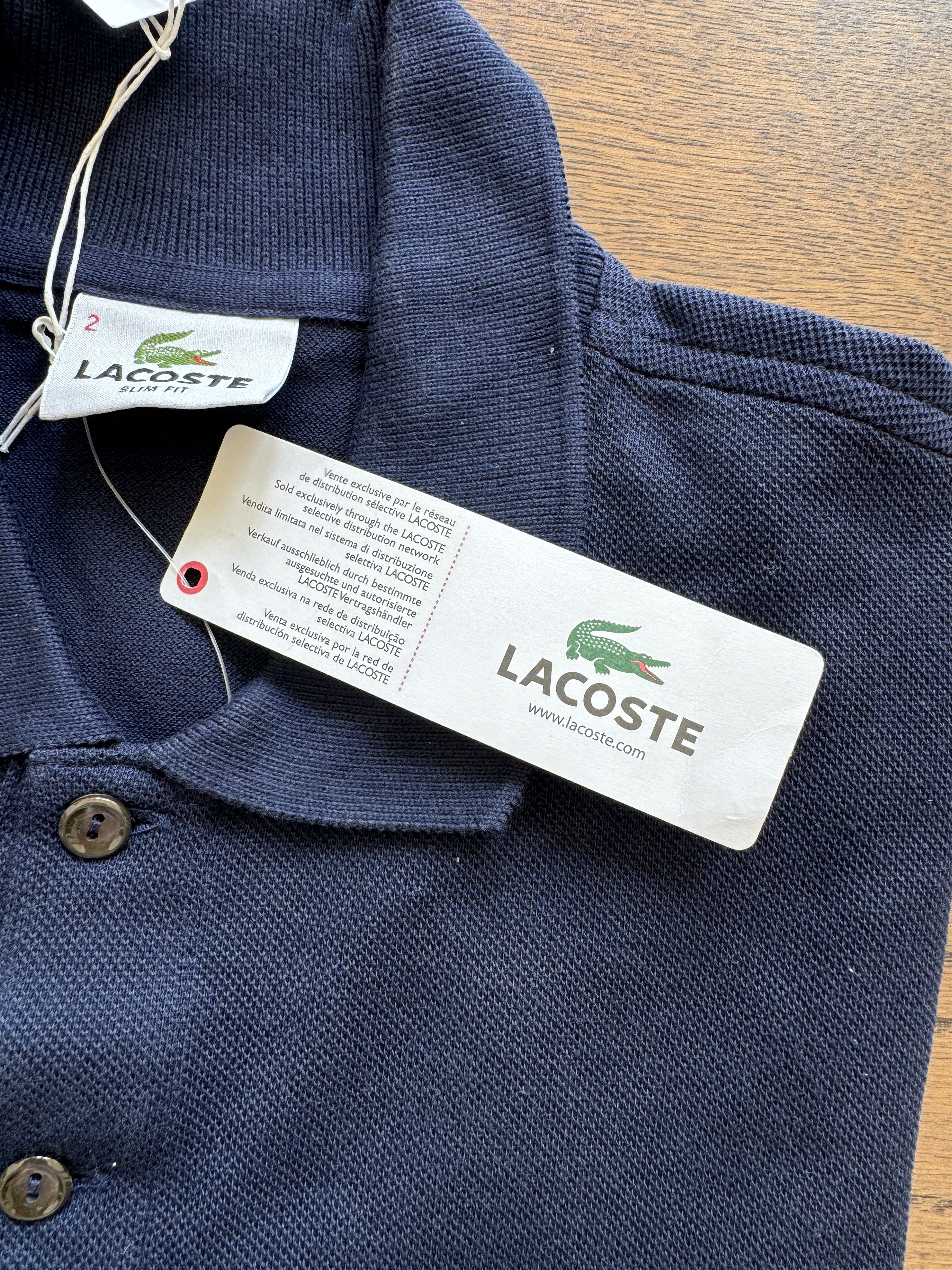 Lacoste Locaste France Mens Devanlay Navy Cotton Pique Polo Shirt Size US S / EU 44-46 / 1 - 8 Thumbnail