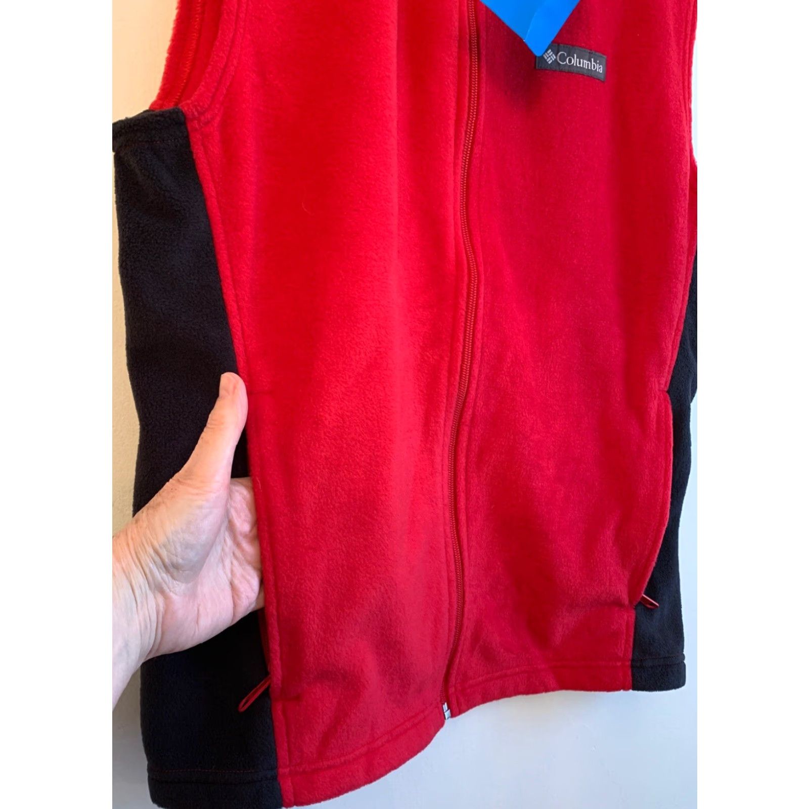 Vintage Columbia Men's Small Red Gray Fleece Zip Up Vest New NWT Outerwear Size US S / EU 44-46 / 1 - 3 Thumbnail