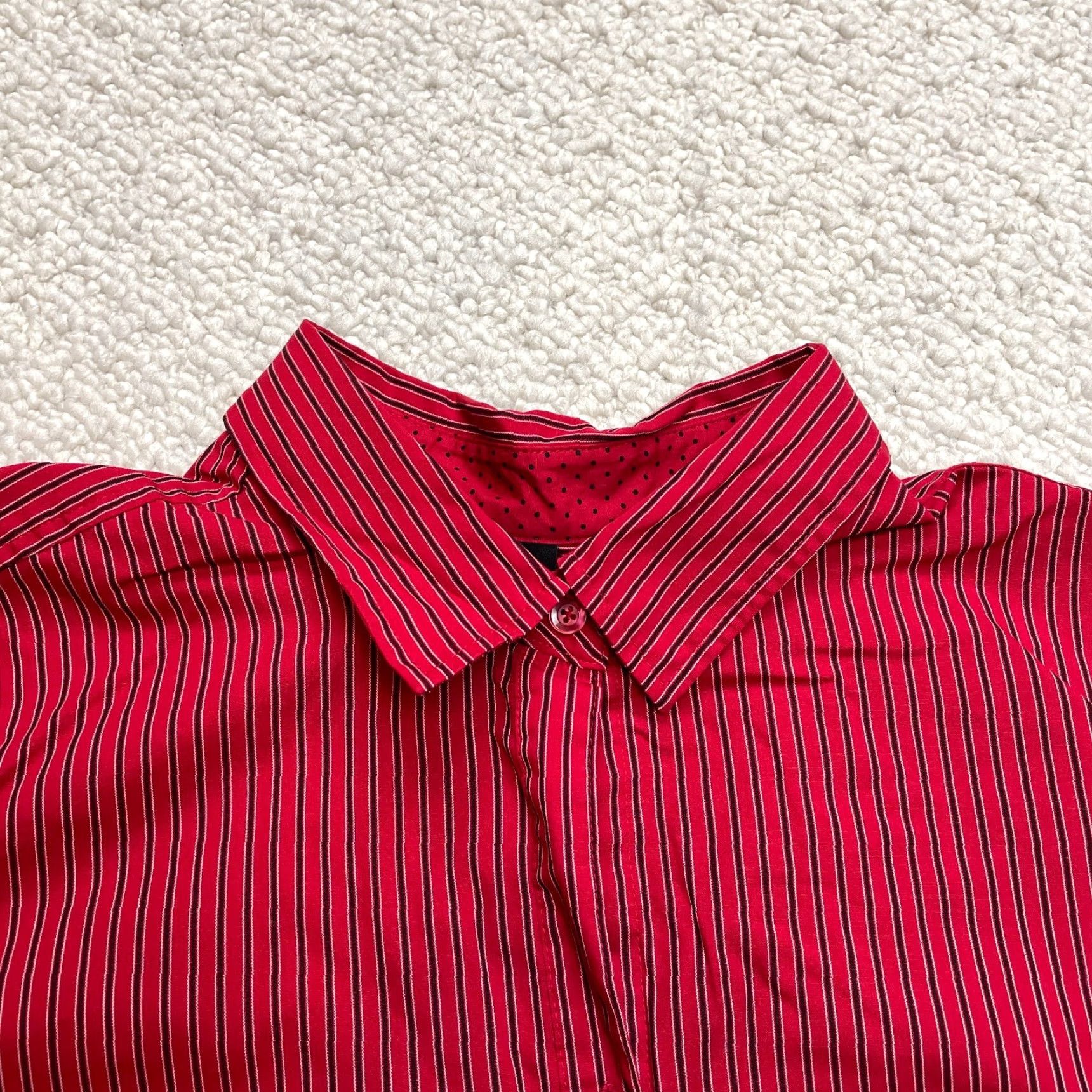 George George Shirt Mens 2XL Red Striped Button Up Long Sleeve Top Collared Dress Size US XXL / EU 58 / 5 - 2 Thumbnail