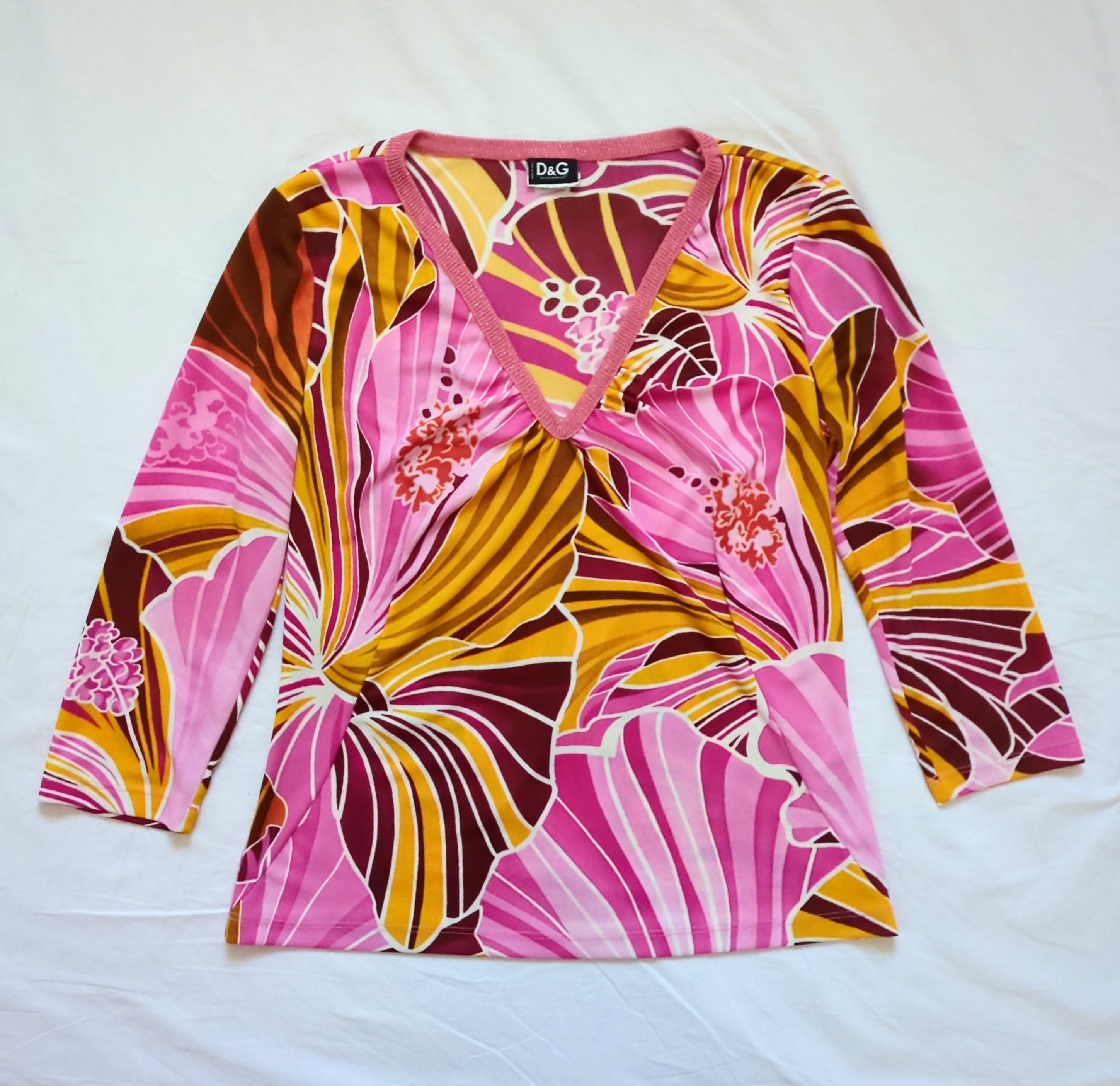 Vintage Dolce&Gabbana psychedelic 70s blouse Y2K retro print