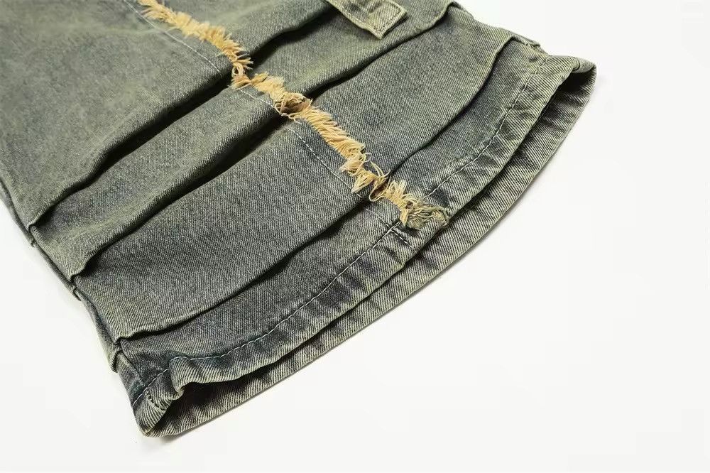 Designer × Vintage Streetwear Cargo Washed Distressed Blue Multi Pockets Jeans Size US 29 - 8 Thumbnail