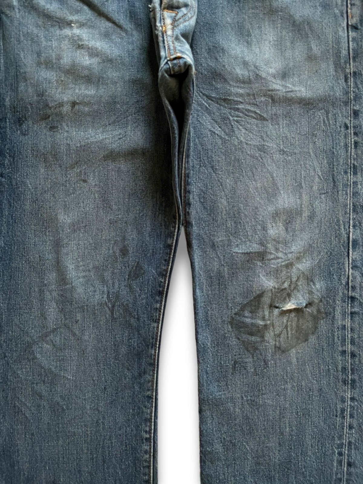 Levi's Vintage Levis 501 Selvedge Blue Denim Distressed Loose Jeans Size US 31 - 6 Thumbnail