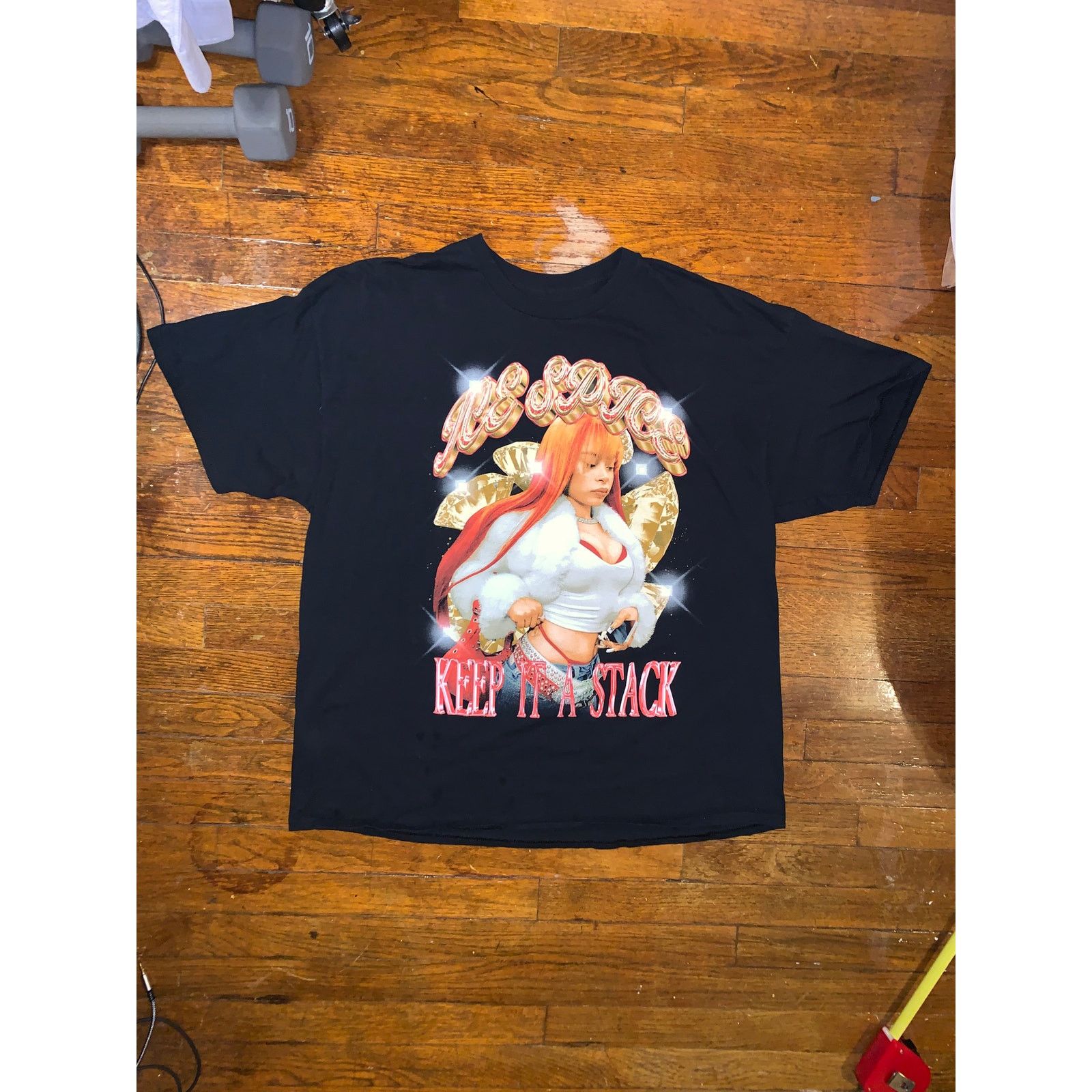 Rap Tees Ice Spice Keep It A Stack T Shirt XL Black Rap Tee Merch Size US XL / EU 56 / 4 - 3 Thumbnail