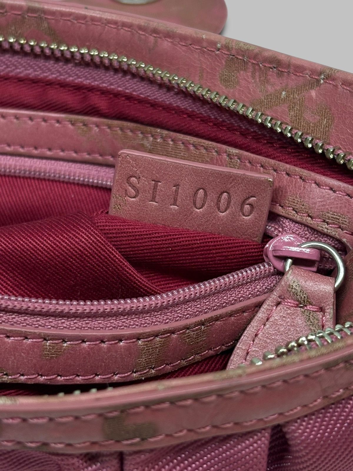 Kenzo Kenzo Red Pleated Nylon and Leather Small Zip Hobo Size ONE SIZE - 17 Thumbnail