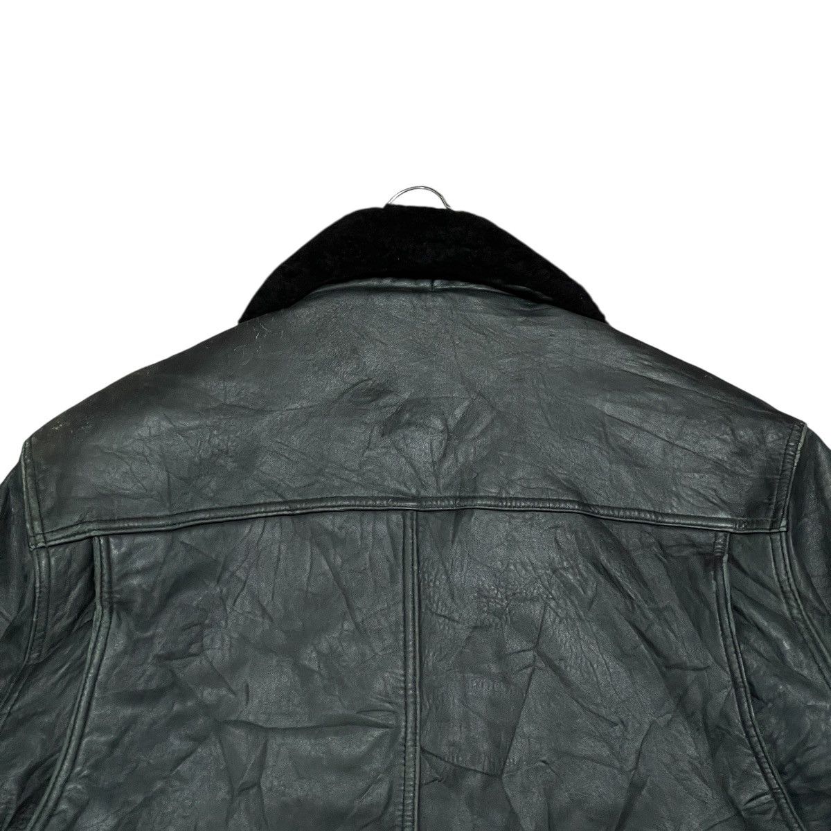 Genuine Leather Vtg Moda Italiana Flight Bomber Leather Jacket Fur Collar Size US L / EU 52-54 / 3 - 17 Thumbnail