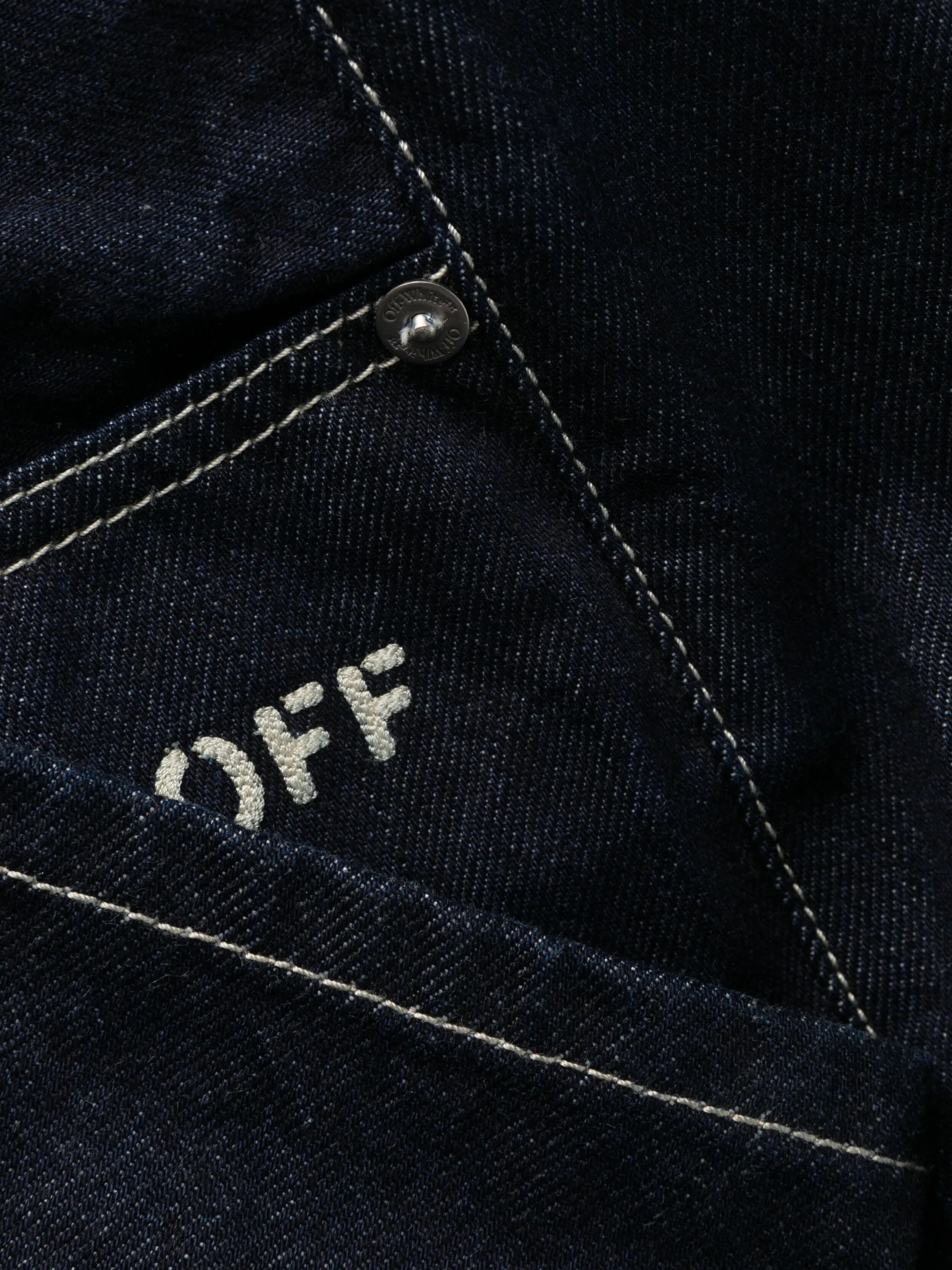 Off-White o1y0225 Logo Denim Pant in Blue Size US 28 / EU 44 - 2 Thumbnail