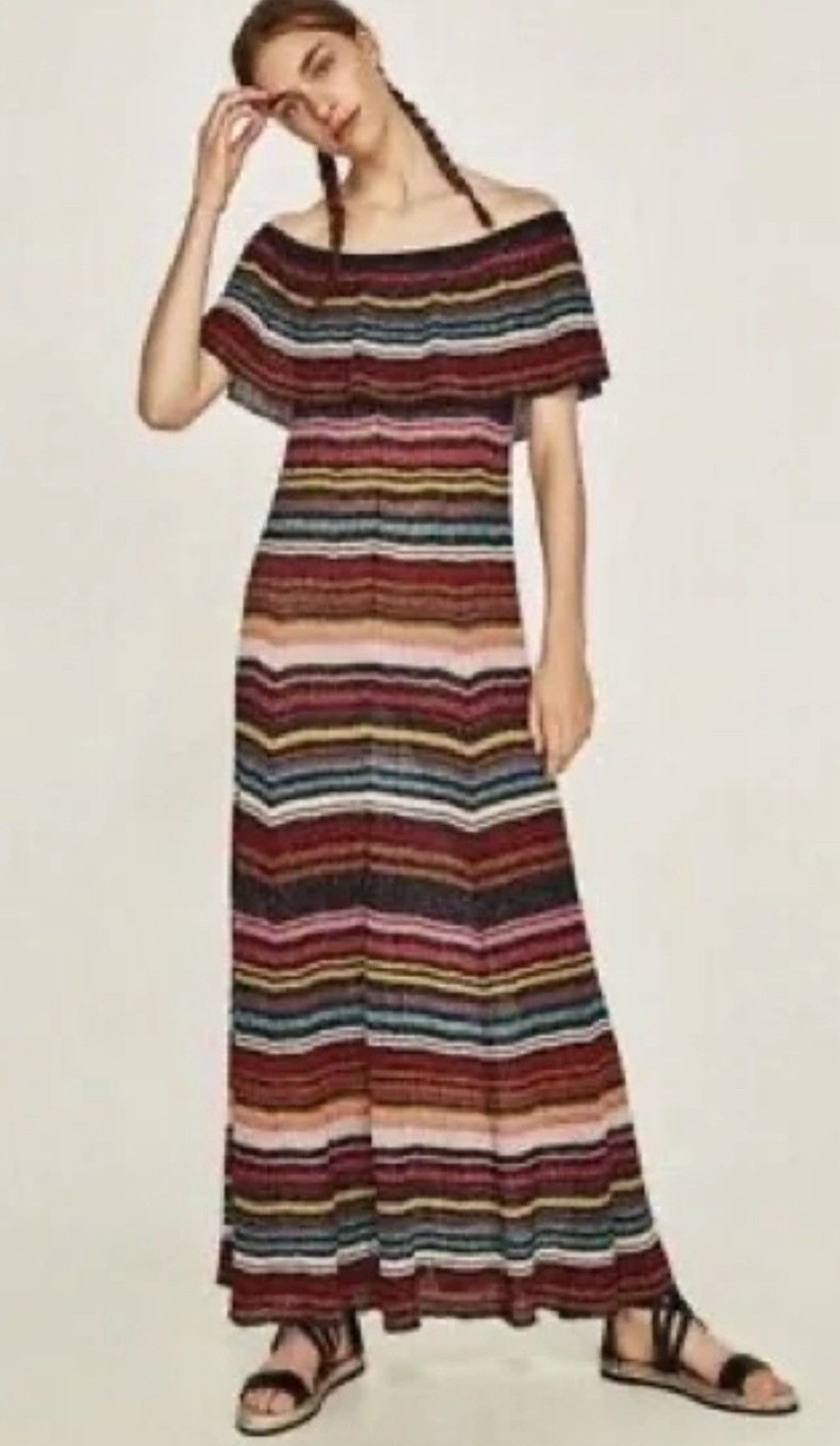 Zara Zara multicolor off the shoulder dress Size M / US 6-8 / IT 42-44 - 1 Thumbnail