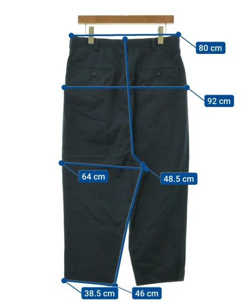 Comme des Garcons Homme Chino Pants Cotton Zipper Plain Wide Design Navy Blue Size US 32 / EU 48 - 3 Thumbnail