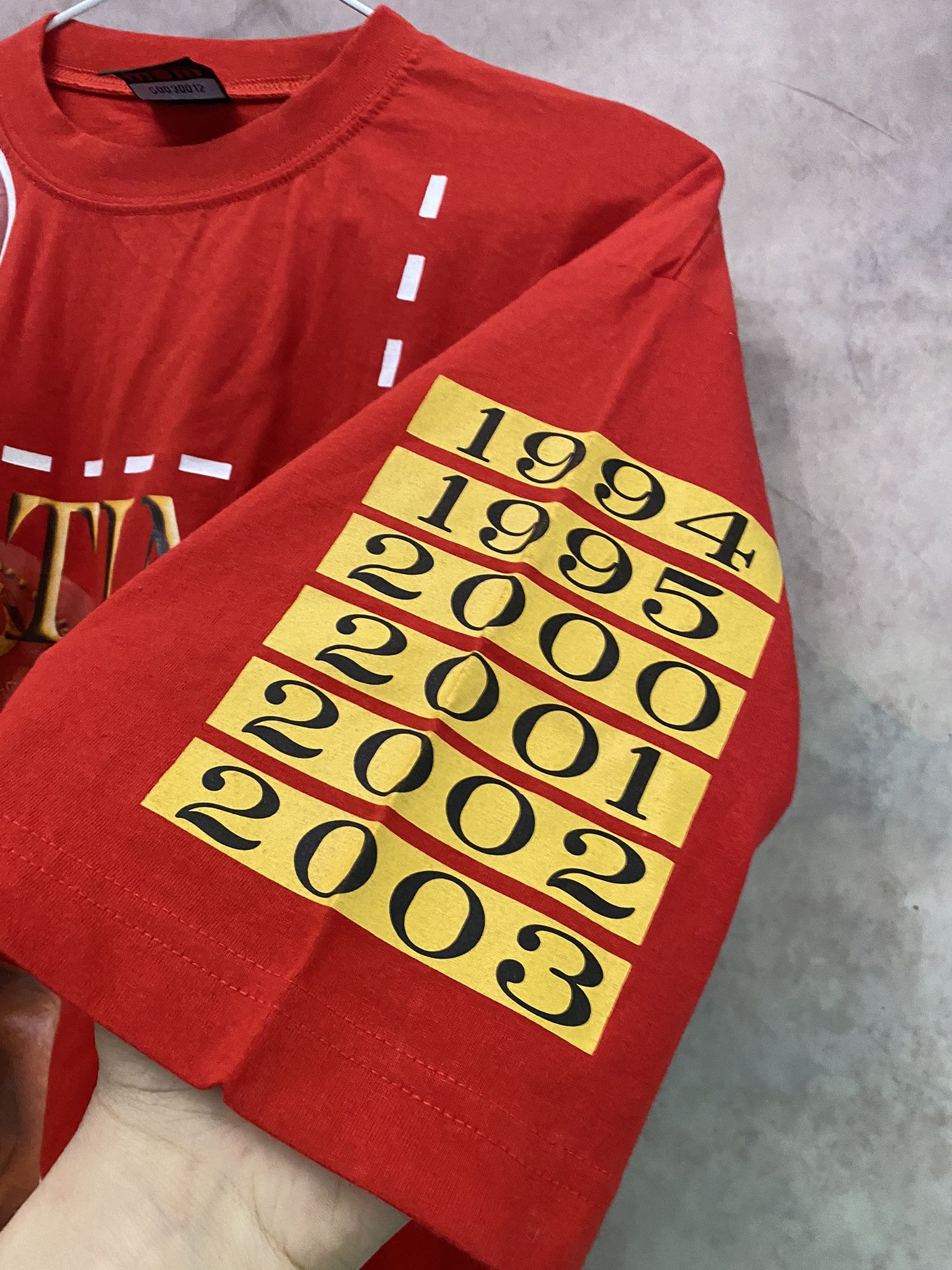 Designer × Vintage Michael Schumacher T-Shirt Red 1994-2003 F-1 Size US L / EU 52-54 / 3 - 3 Thumbnail