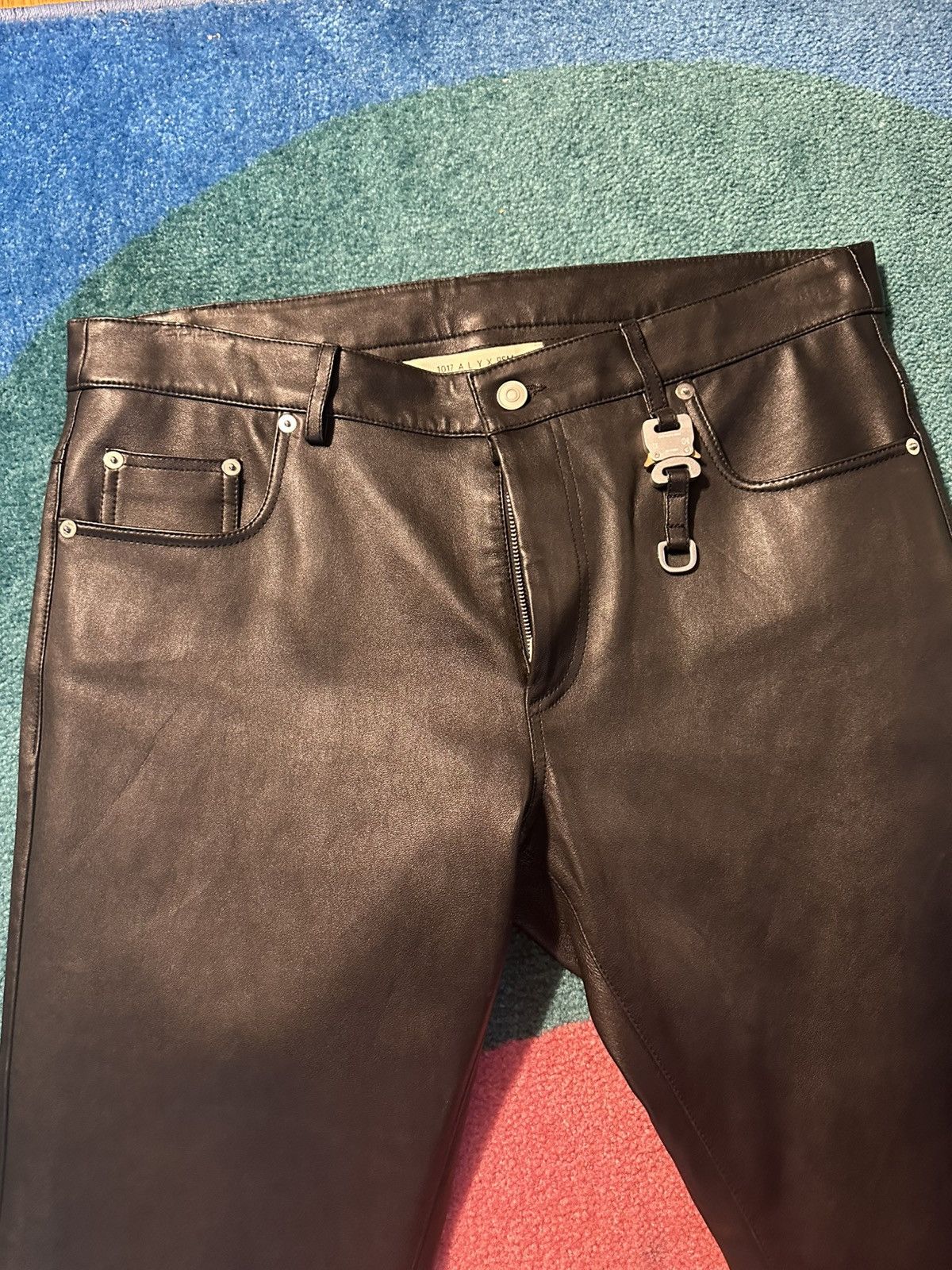 1017 ALYX 9SM × Alyx 1017 Alyx 9SM Black Buckle Leather Pants Size US 34 / EU 50 - 2 Thumbnail