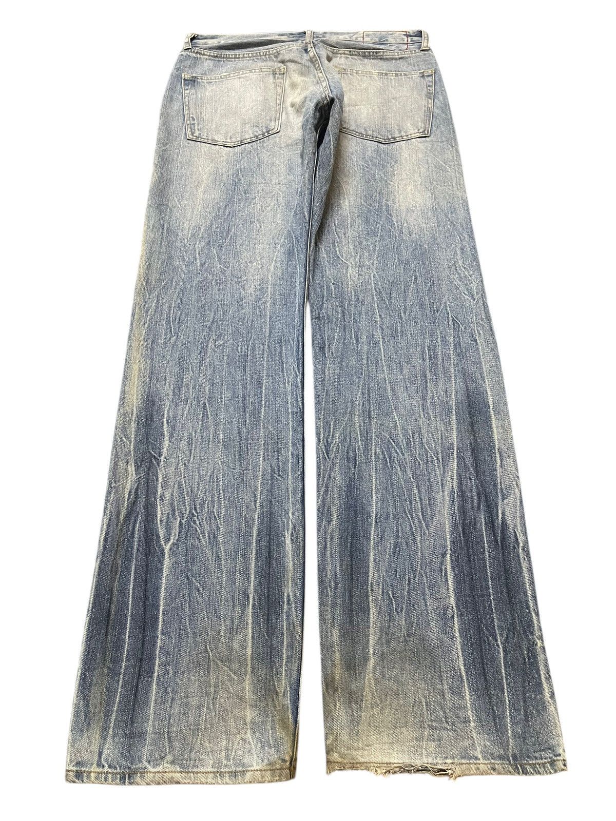 14th Addiction Vintage Japanese Brand Clawmark Wash Distress Baggy Jeans Size US 31 - 2 Thumbnail