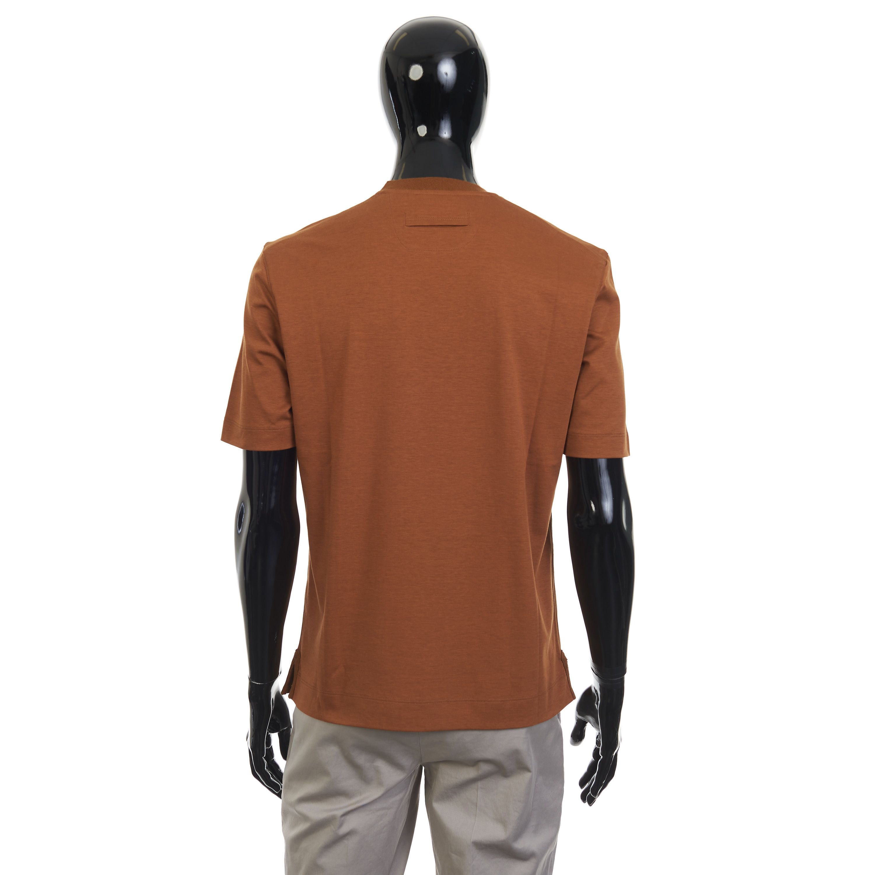 Ermenegildo Zegna Dark Foliage Silk & Cotton Crewneck Tshirt Size 52 Size US L / EU 52-54 / 3 - 5 Thumbnail