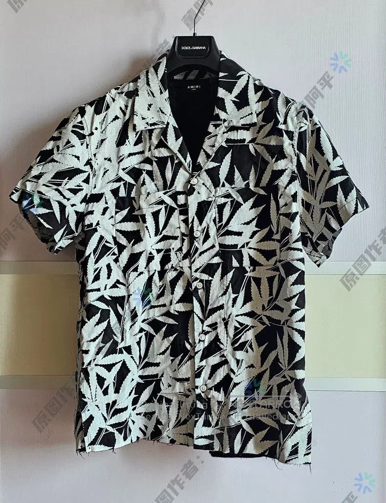 Amiri Amiri Black and white leaf short sleeve shirt Size US L / EU 52-54 / 3 - 2 Thumbnail