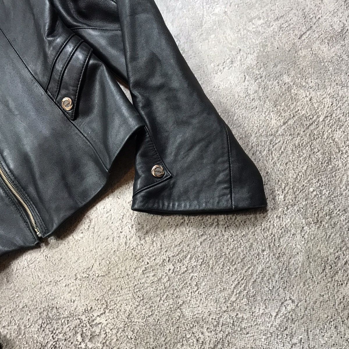 Vintage Vintage 90s Black Moto Leather Jacket Streetwear Y2K Logo M Size M / US 6-8 / IT 42-44 - 5 Thumbnail