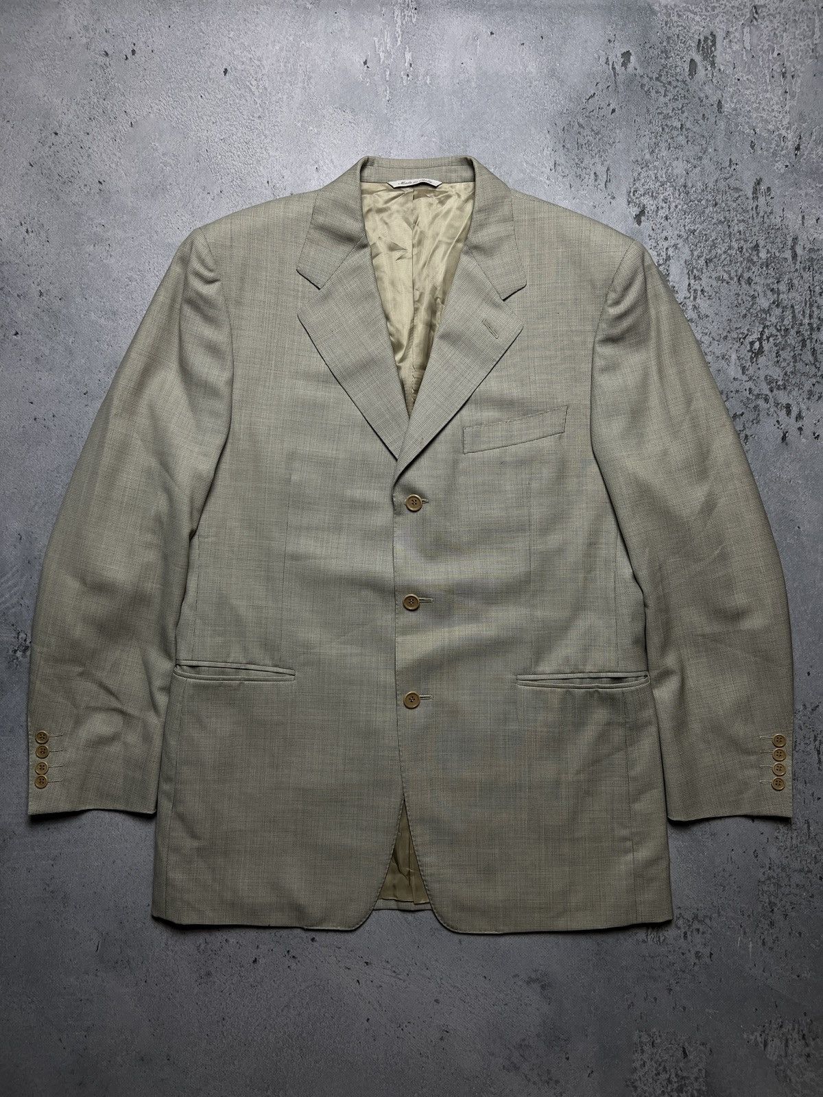 Canali Canali Italy Beige Wool Classic Blazer Jacket Size 50R - 1 Thumbnail