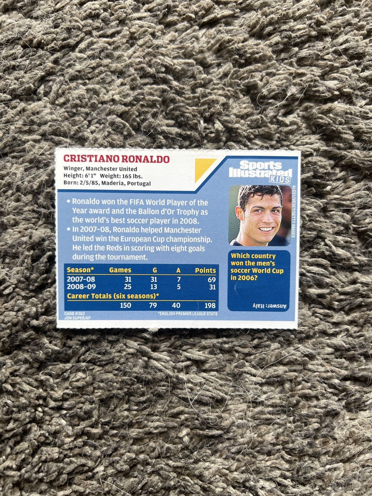 Hypebeast 2008 Sports Illustrated Lids #362 Cristiano Ronaldo Card Size ONE SIZE - 2 Thumbnail