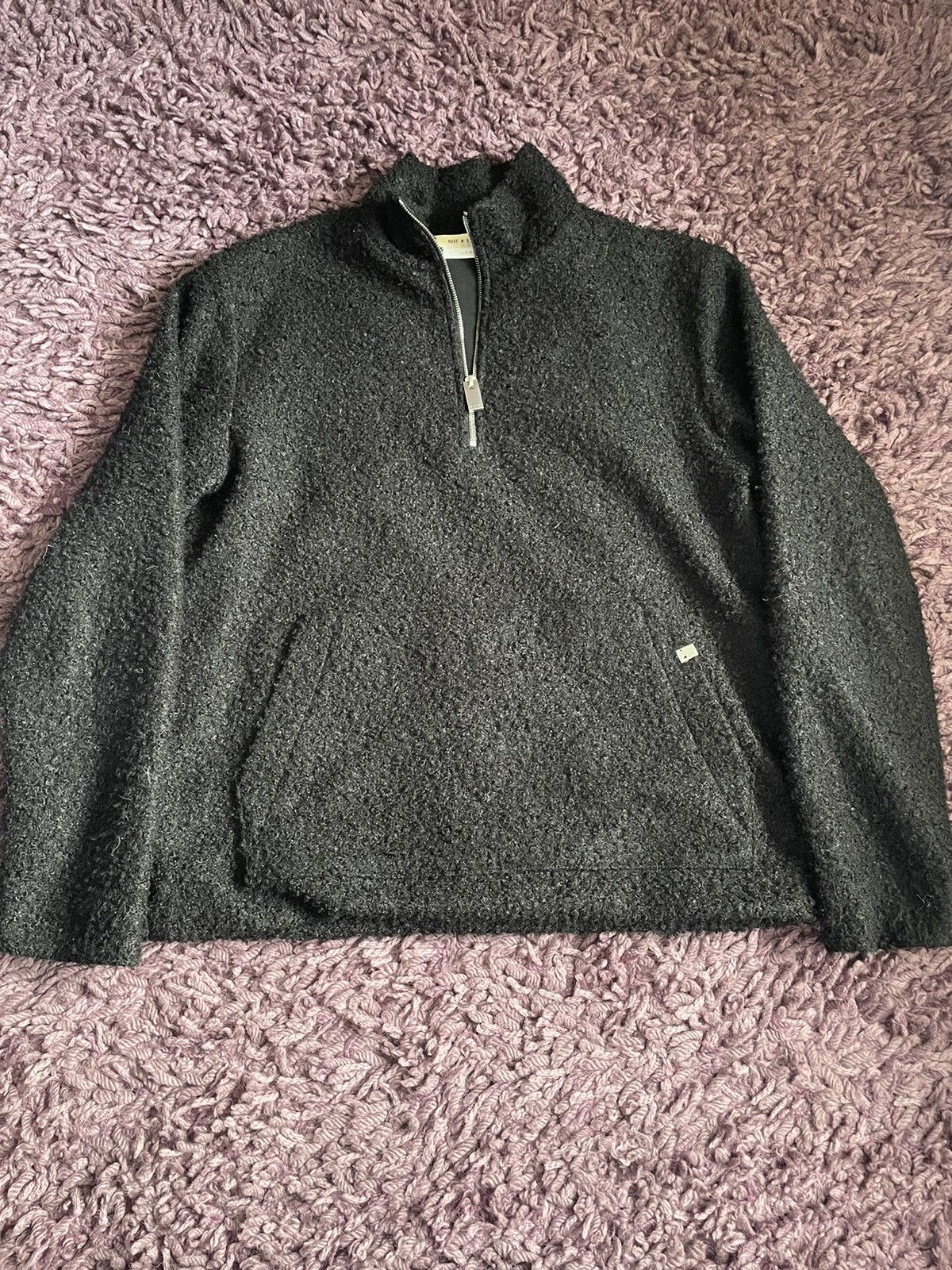 image of 1017 Alyx 9Sm Alyx Wool Quarter Zip Sweater in Black, Men's (Size Large)