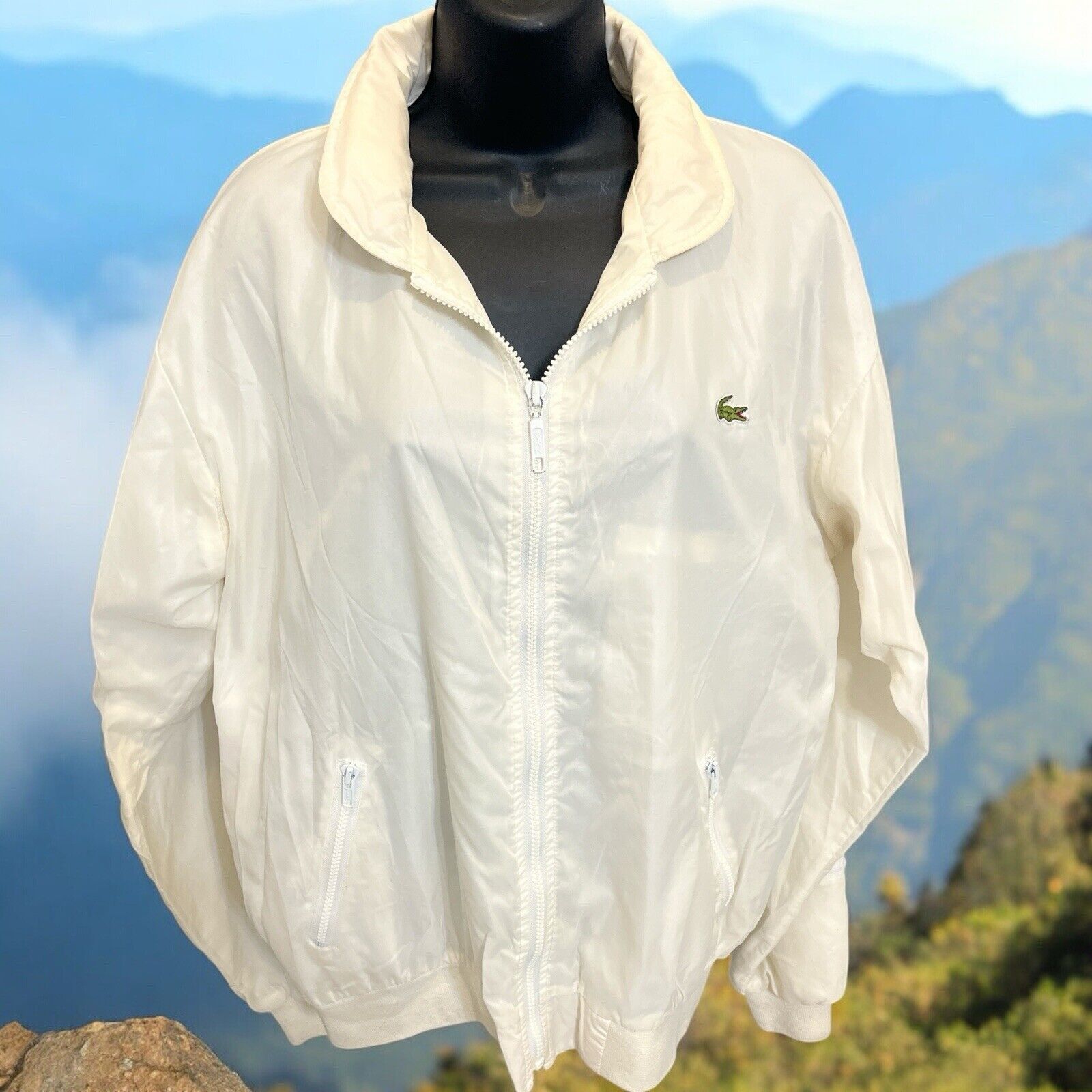 Lacoste White Lactoste Club Wind Breaker: large Size US L / EU 52-54 / 3 - 1 Thumbnail